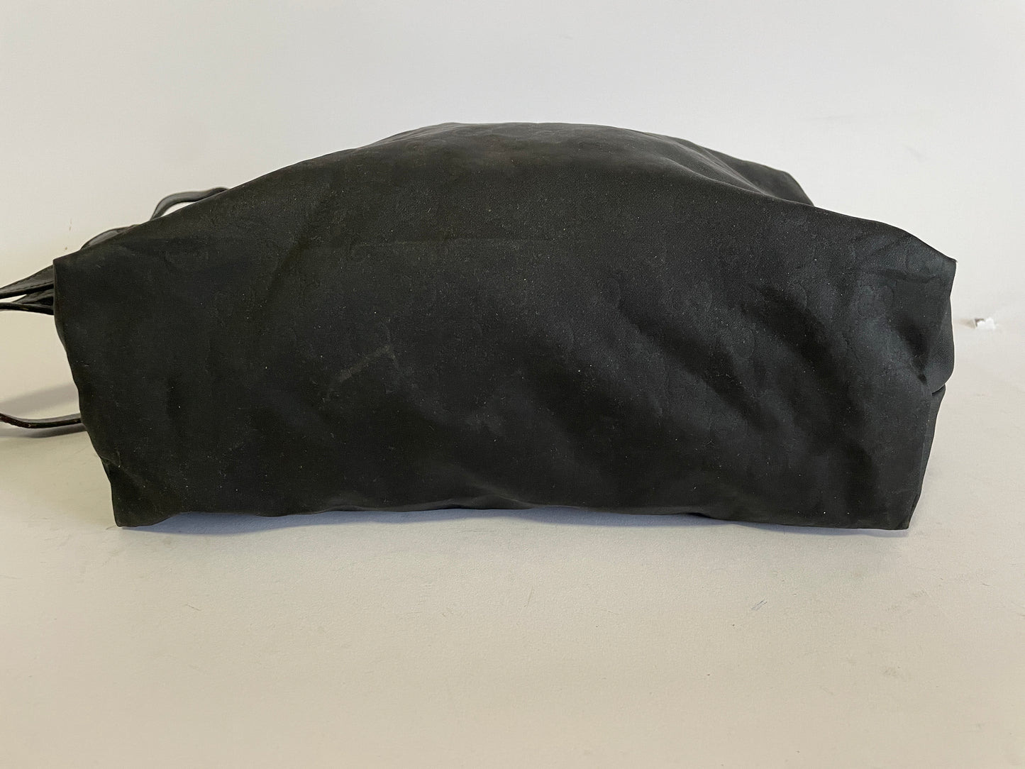 Gucci Black Guccissima Leather/Canvas Flat Messenger Bag