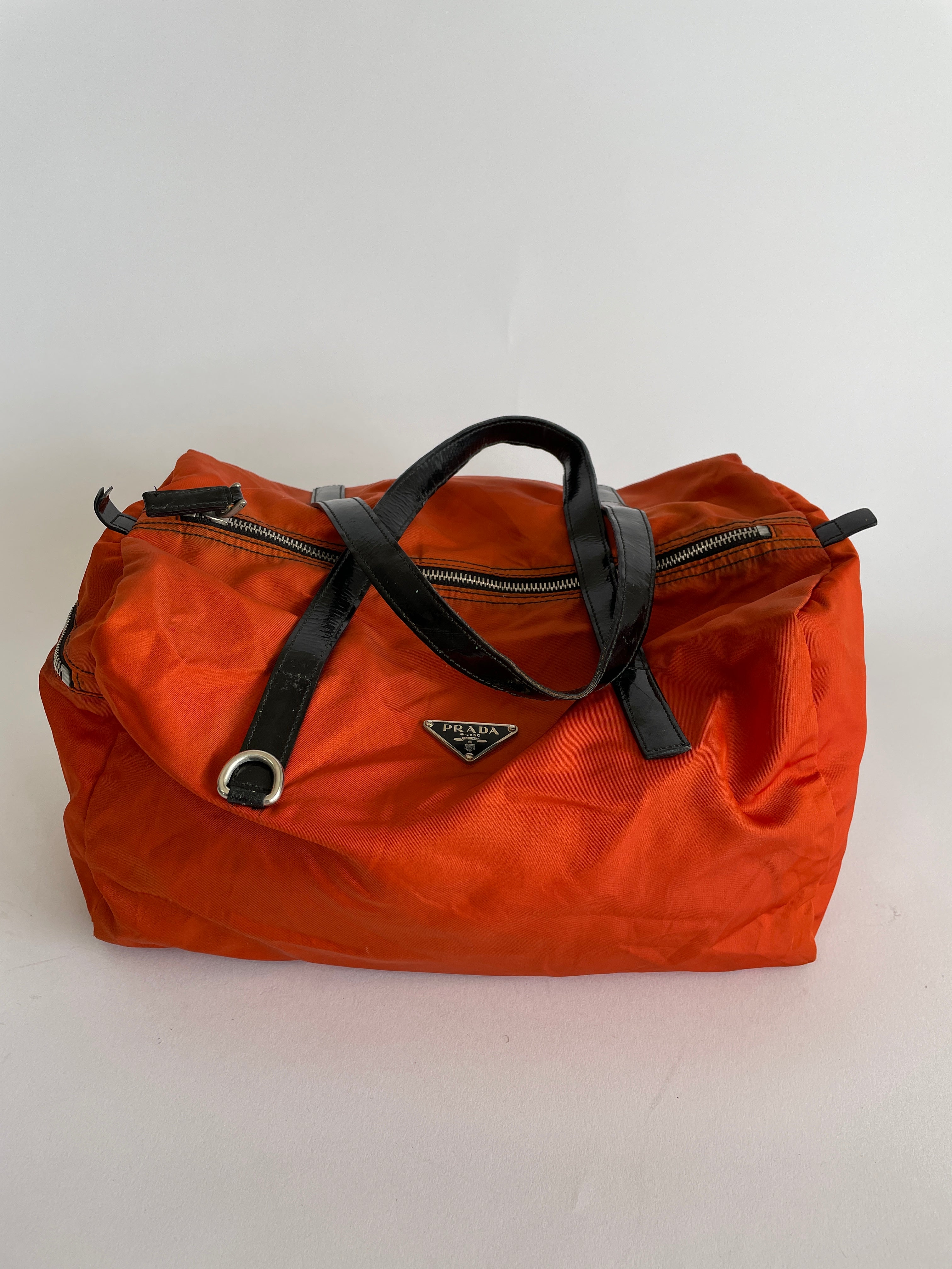 VINTAGE PRADA orange Nylon small duffle bag – PLAYSUPPLY