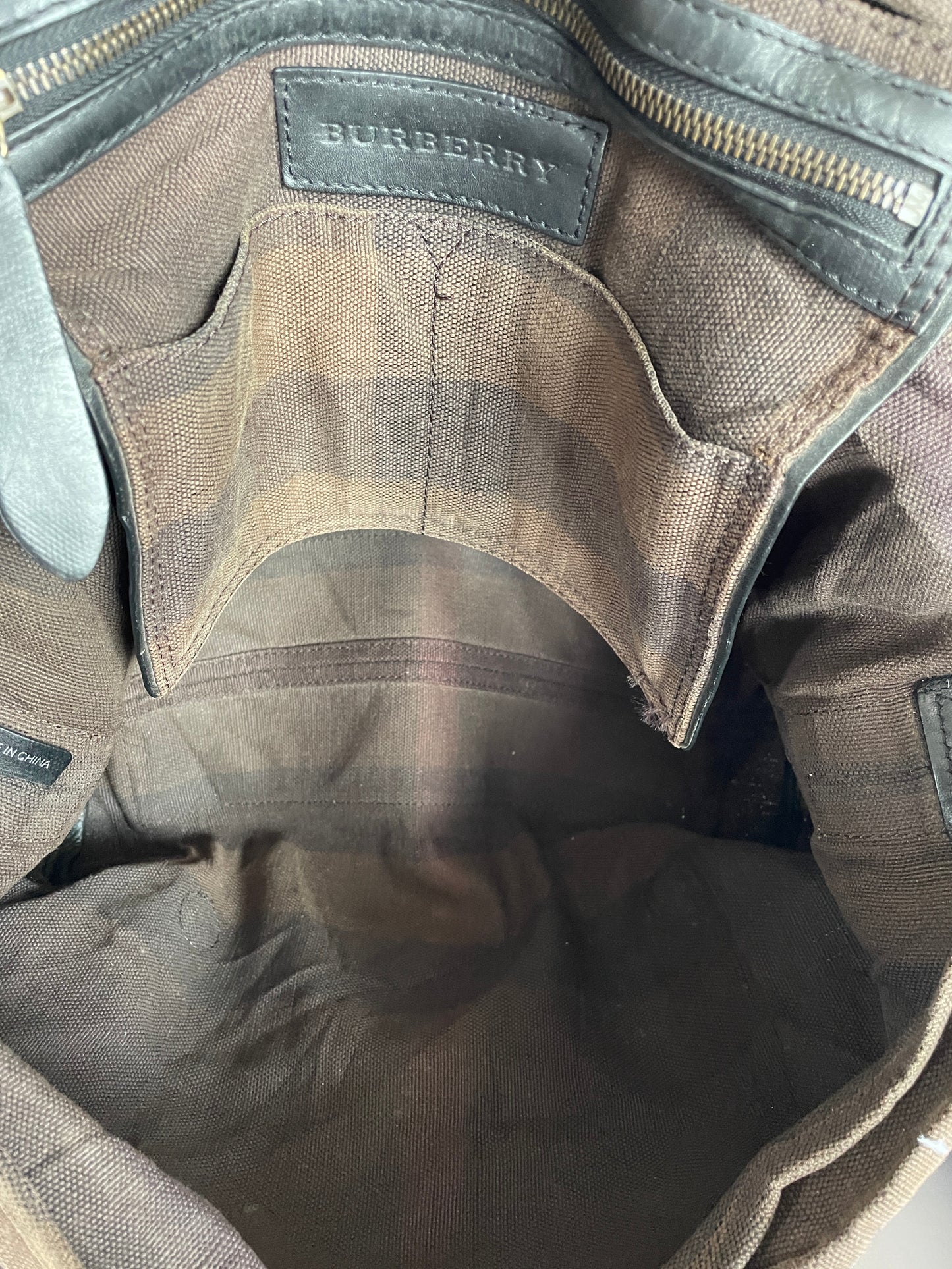 Burberry Brown Canvas Large Messenger Bag
