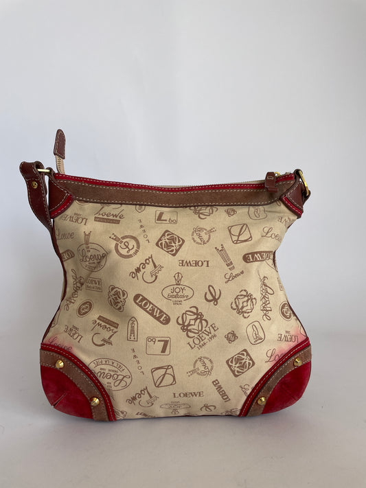 Loewe Unisex Multicolor Canvas and Suede Leather 160th Anniversary Shoulder Bag