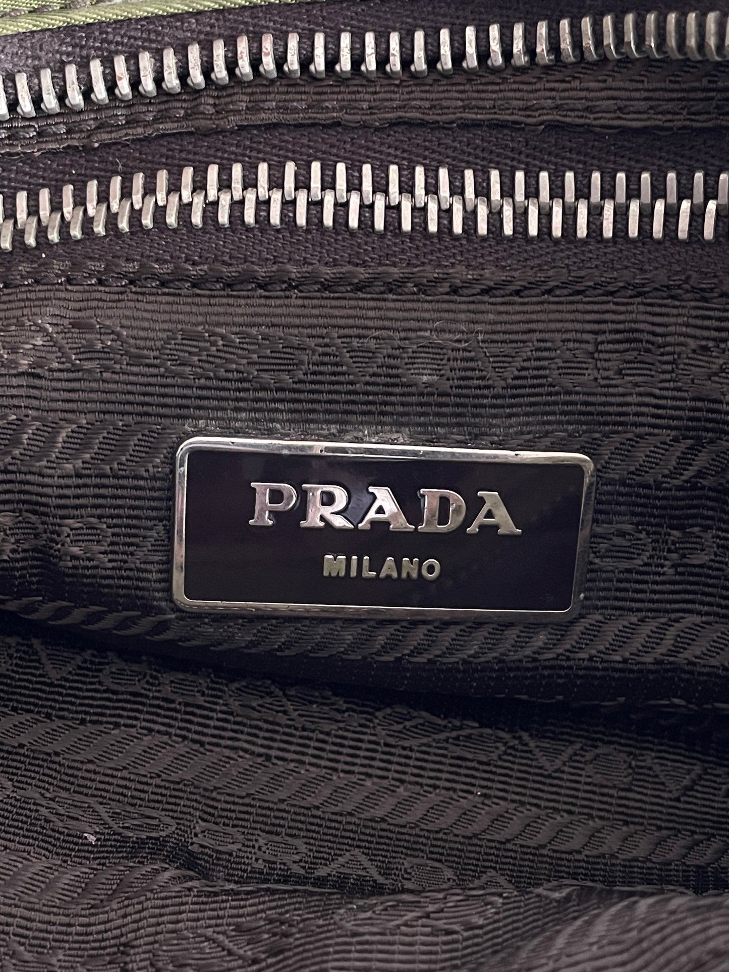 PRADA Tessuto Nylon Flat Messenger Bag Green