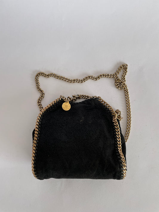 STELLA MCCARTNEY Women’s Shaggy Deer Mini Falabella Tote Black