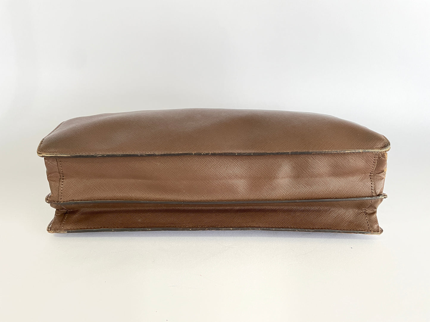 Prada Mocha Brown Leather Work Briefcase