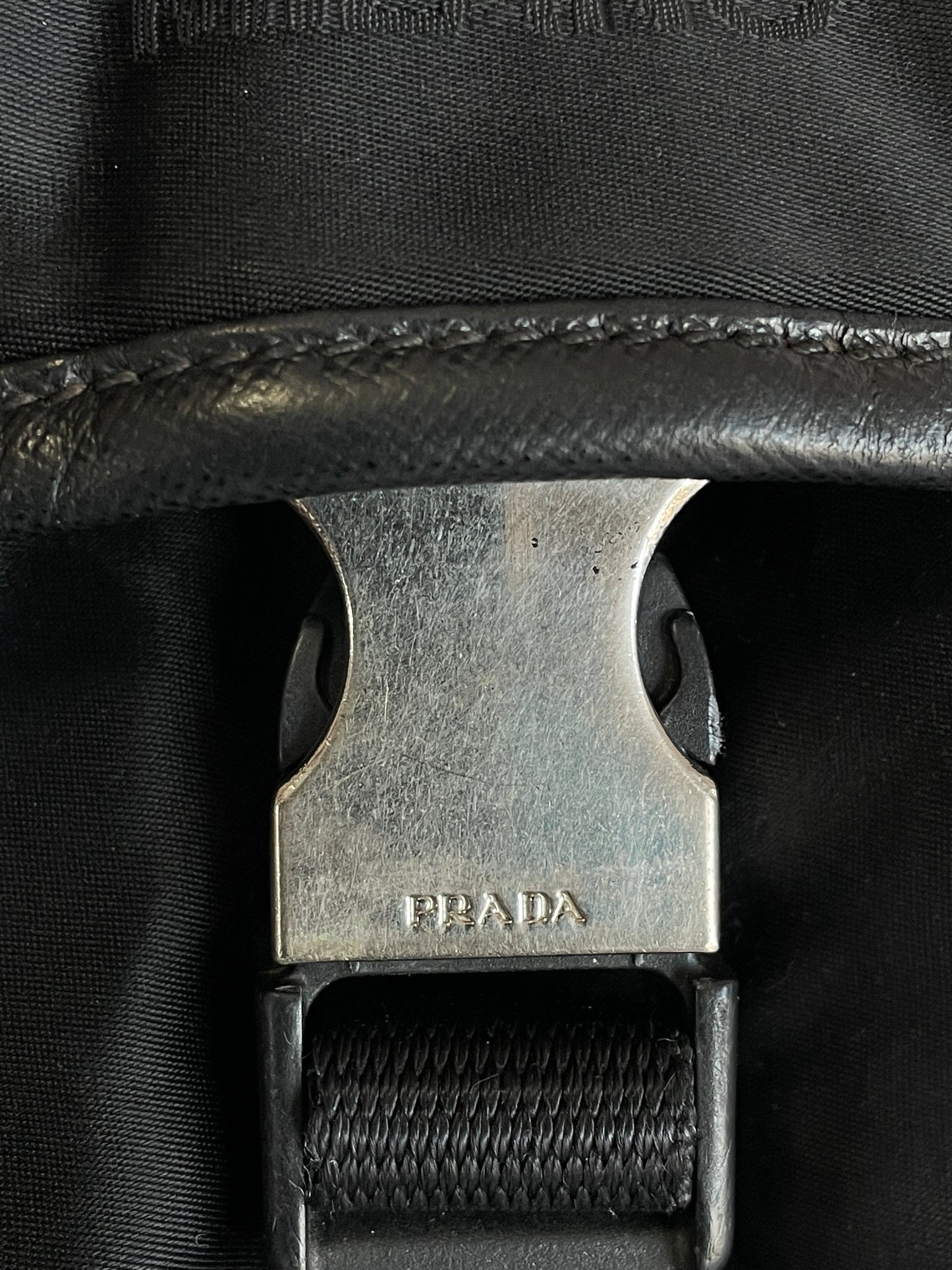 PRADA Tessuto Nylon Crossbody Bag Black