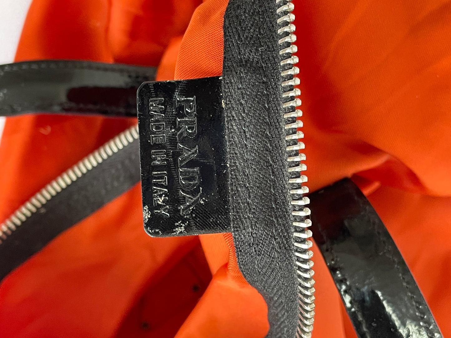 VINTAGE PRADA orange Nylon small duffle bag