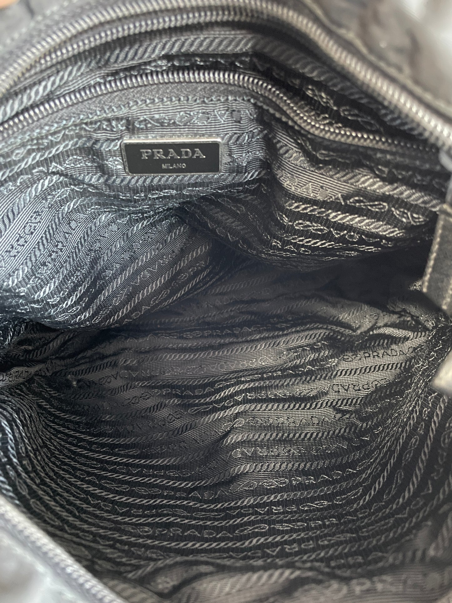 PRADA Tessuto Nylon Crossbody Bag Black
