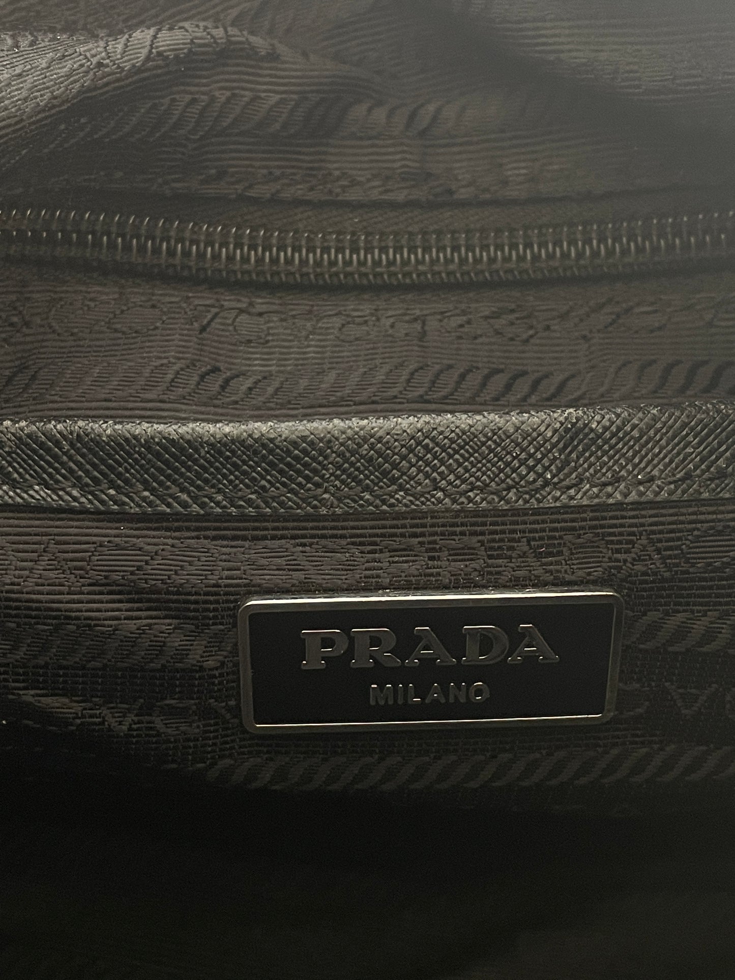 PRADA Mens Black Tessuto Messenger Bag.