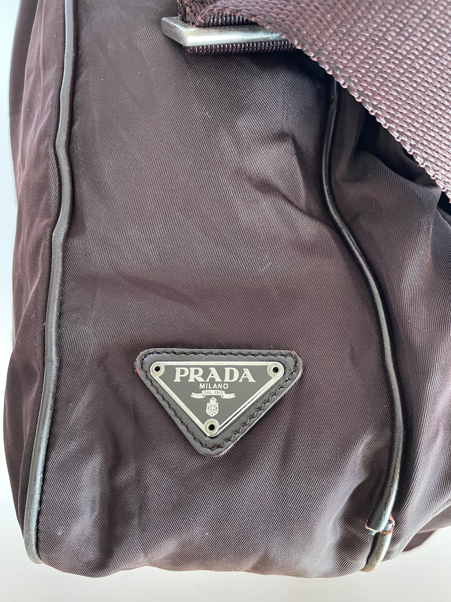 PRADA Mens Brown Tessuto Nylon/leather Crossbody Bag