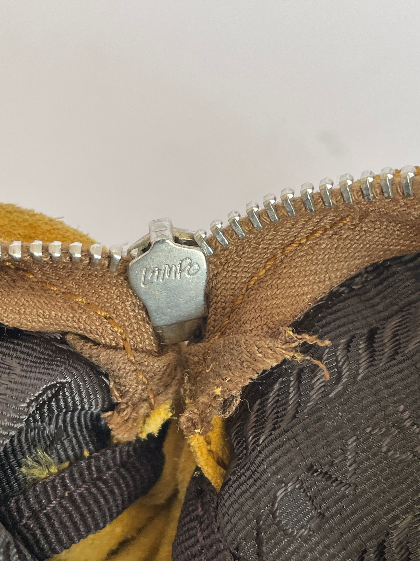 PRADA Small Womens Camoscio Bow Handle Bag Yellow.