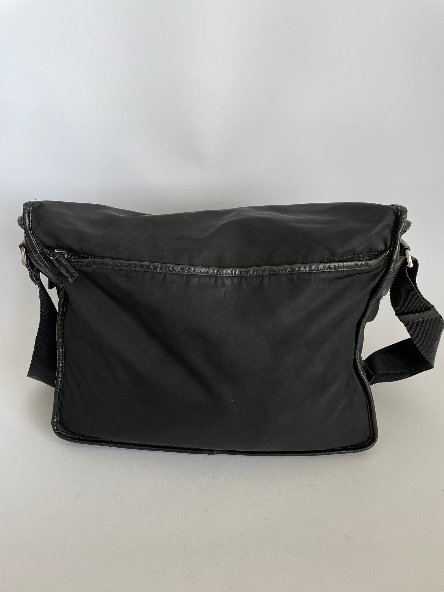 PRADA Mens Black Tessuto Nylon Crossbody Bag