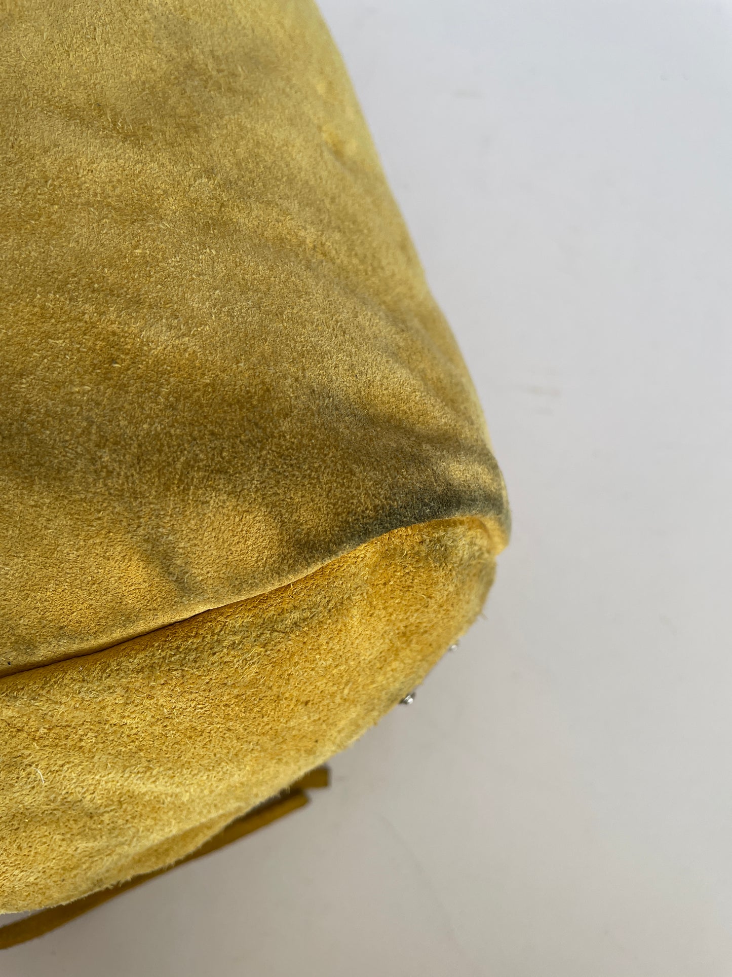 PRADA Small Womens Camoscio Bow Handle Bag Yellow.