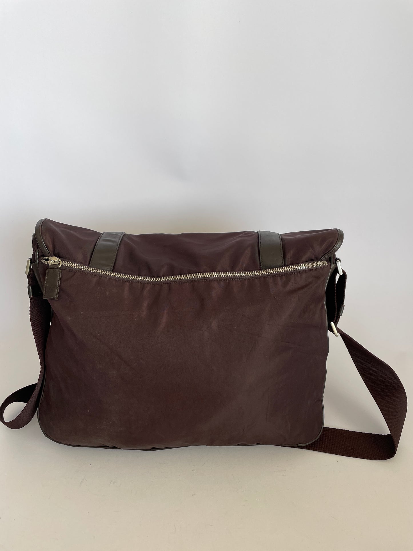 PRADA Mens Brown Tessuto Nylon/leather Crossbody Bag