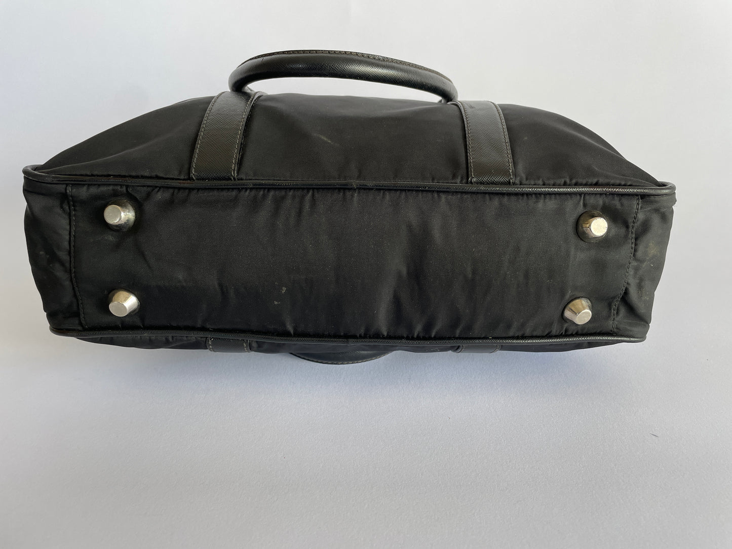 Prada Black Nylon and Saffiano Leather Briefcase
