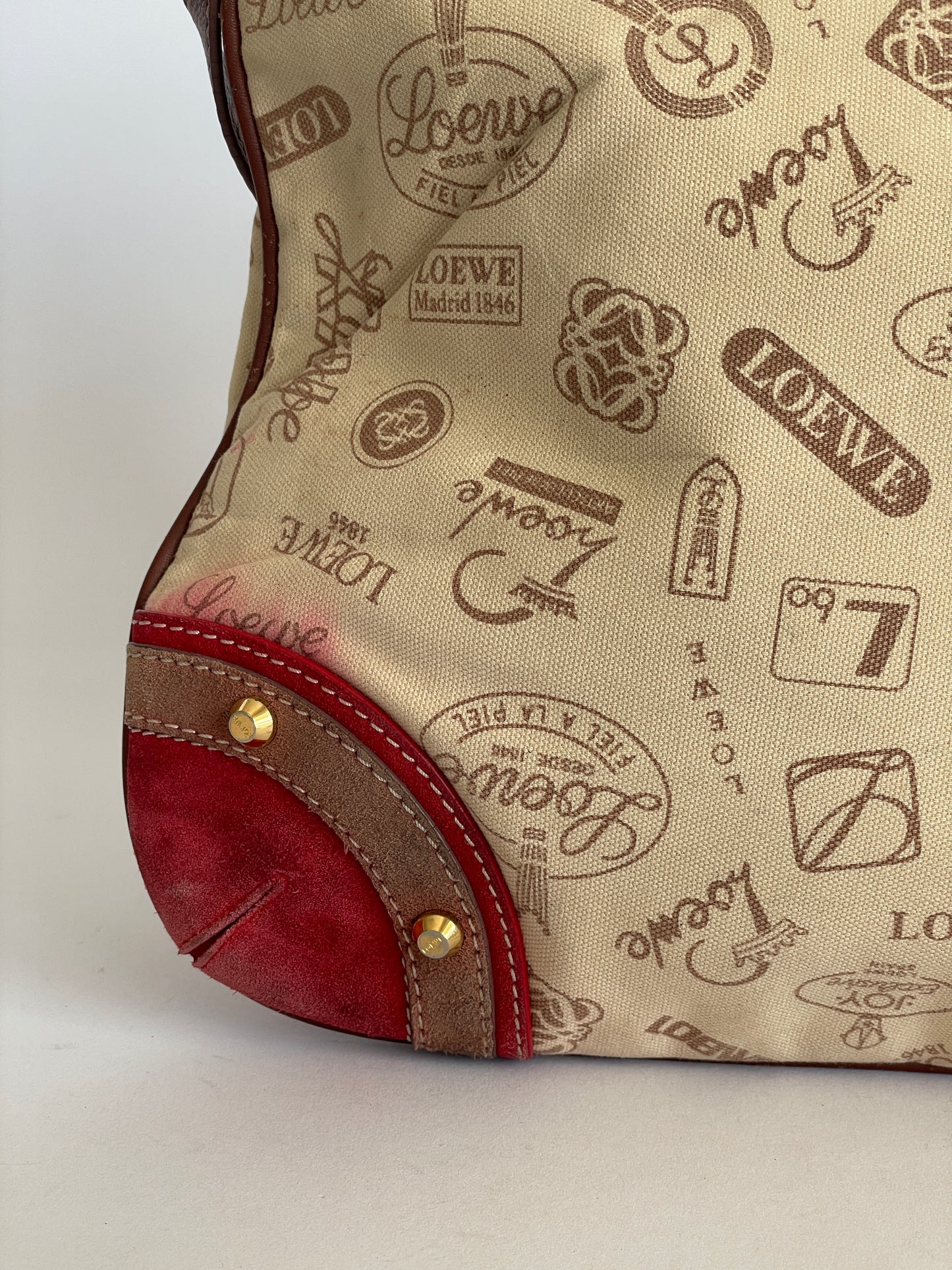 Loewe Unisex Multicolor Canvas and Suede Leather 160th Anniversary Shoulder Bag