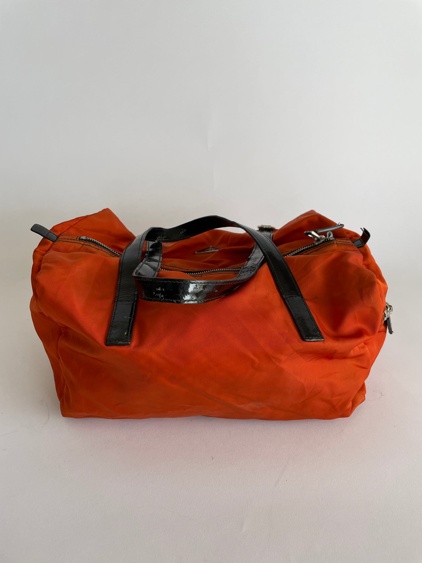 VINTAGE PRADA orange Nylon small duffle bag