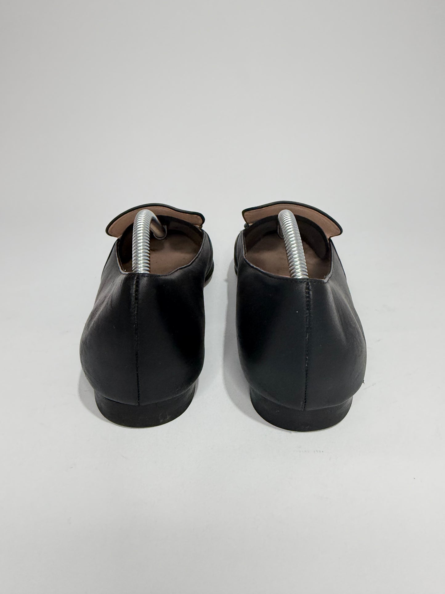 Gucci Black Leather Horsebit Loafers Size 37.5