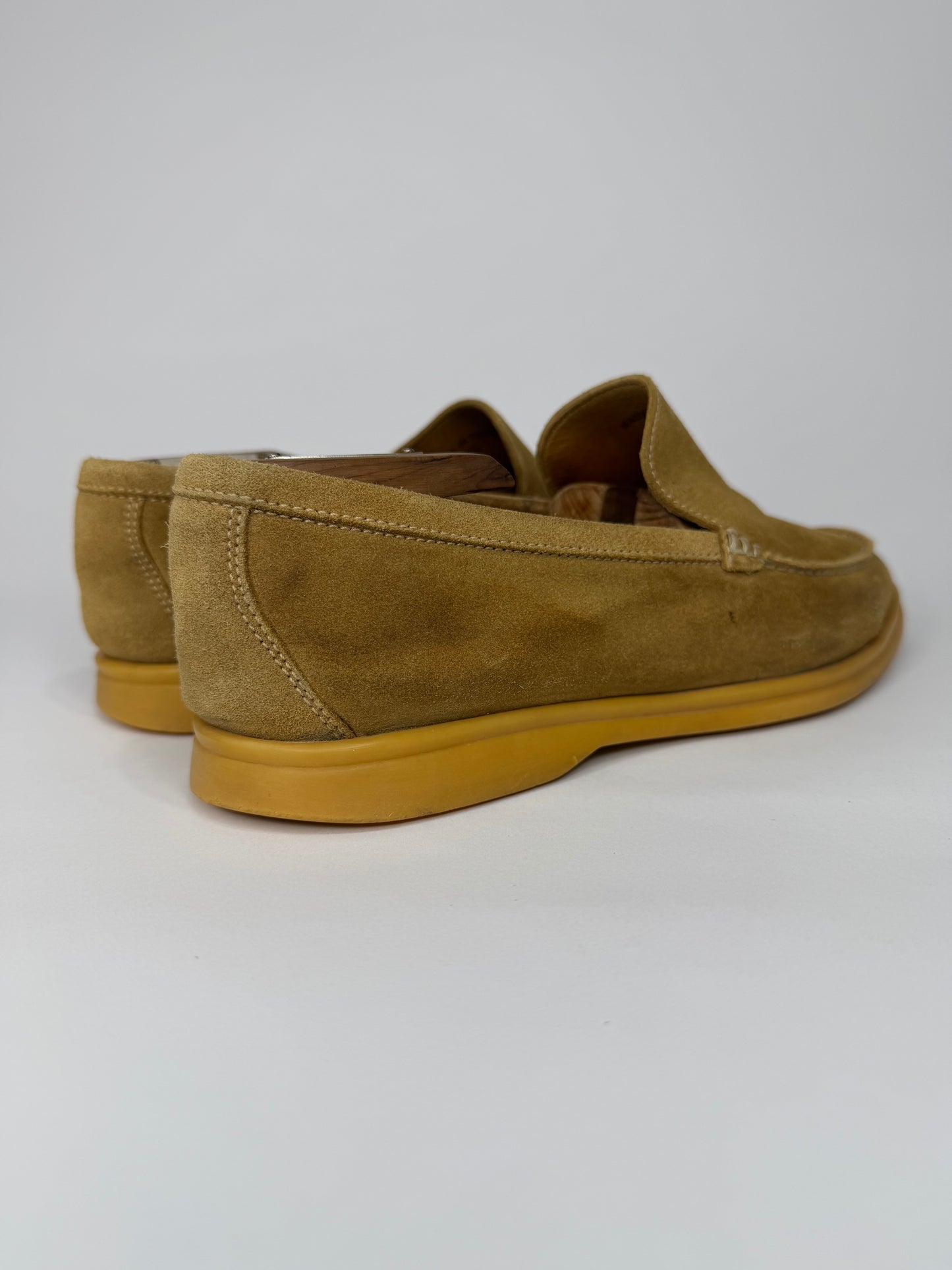 Loro Piana Mustard Suede Summer Walk Slip-On Loafers Size 41.5 EU/ 8.5 US