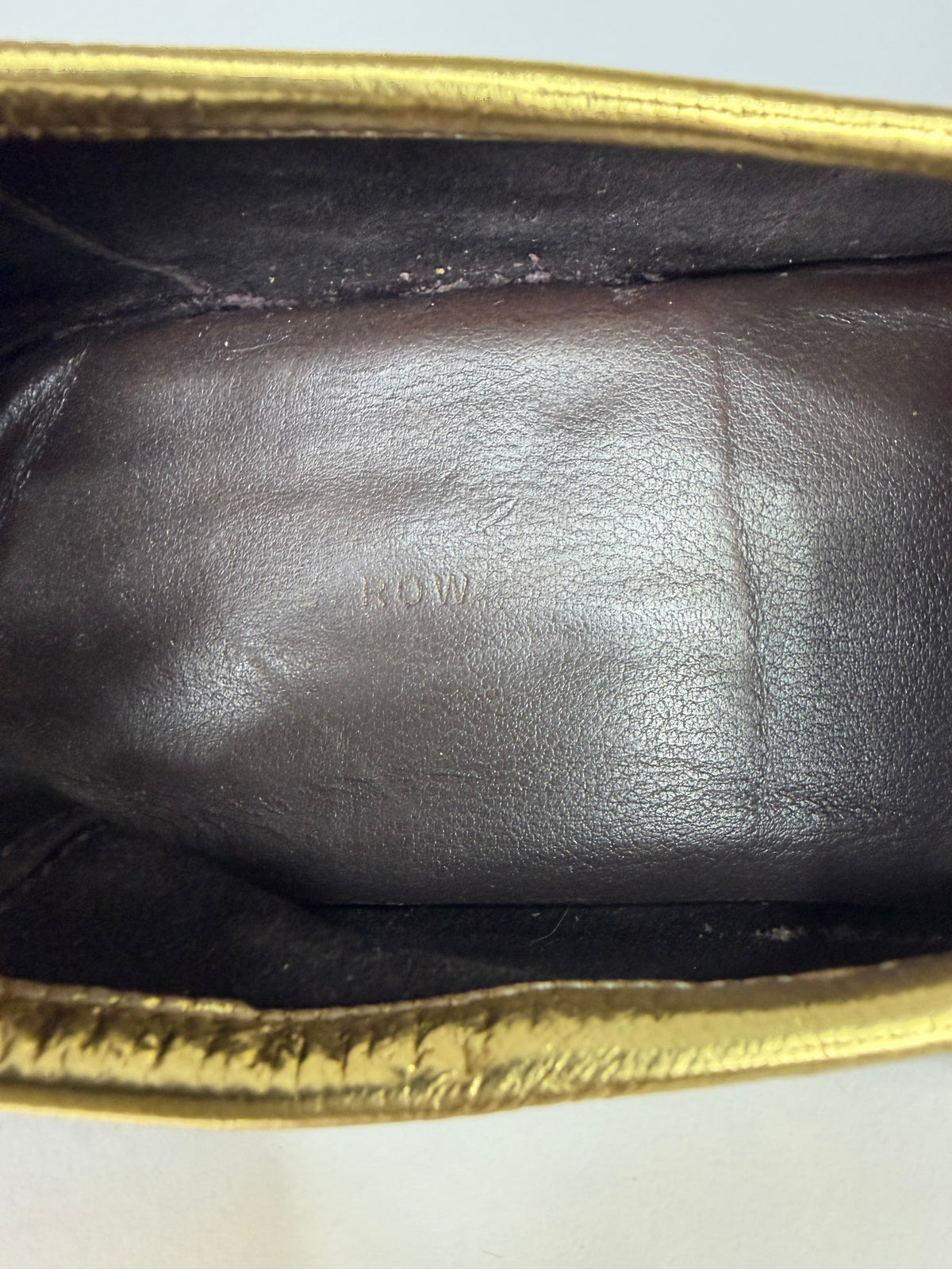 The Row Gold
Eel Skin Loafers 
Women's Size 39 EU/9 US / 6 UK