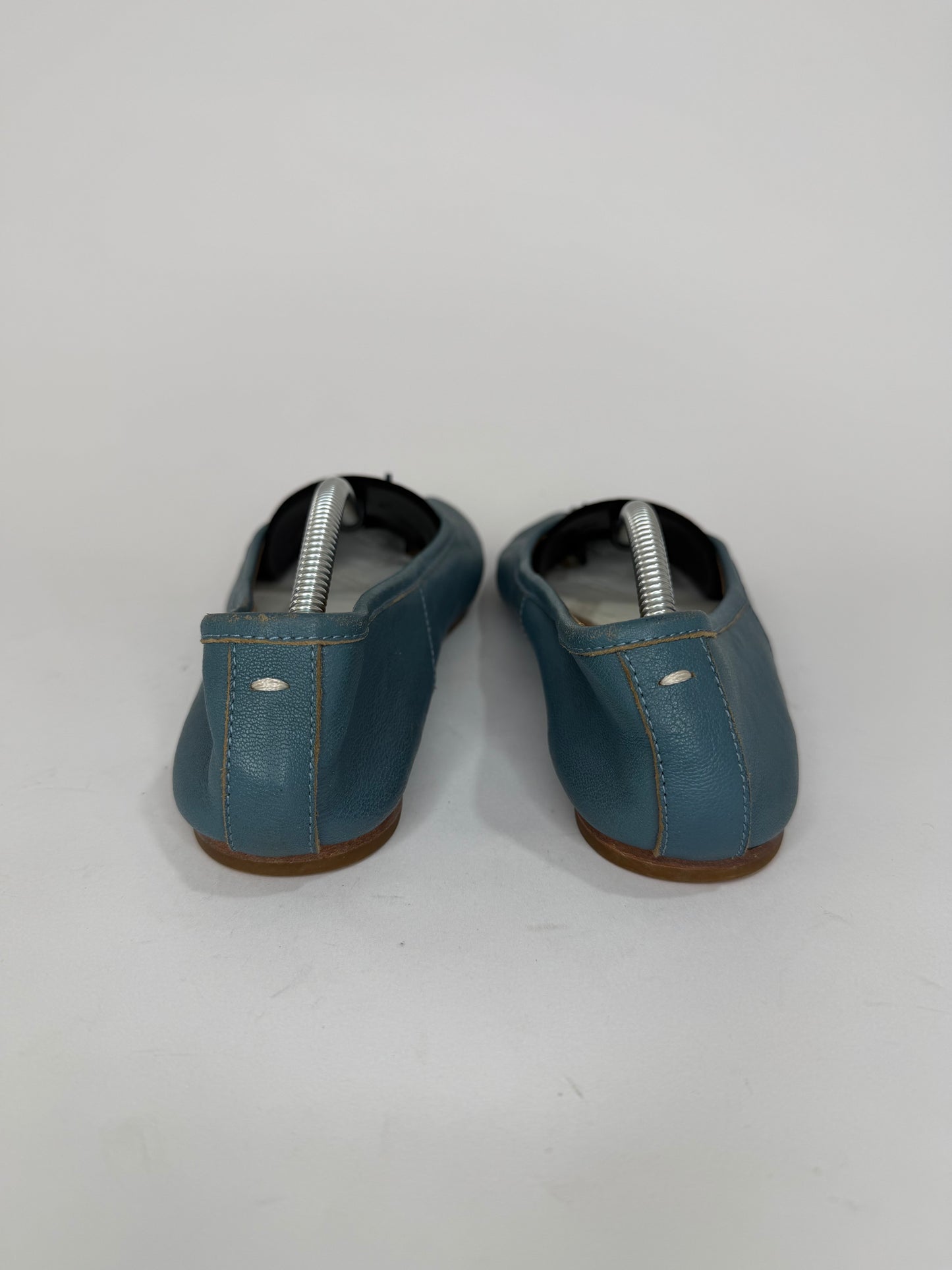 Maison Margiela Tabi Ballet Flats Blue Leather Split-Toe EU 39EU/ 9US / 6 UK