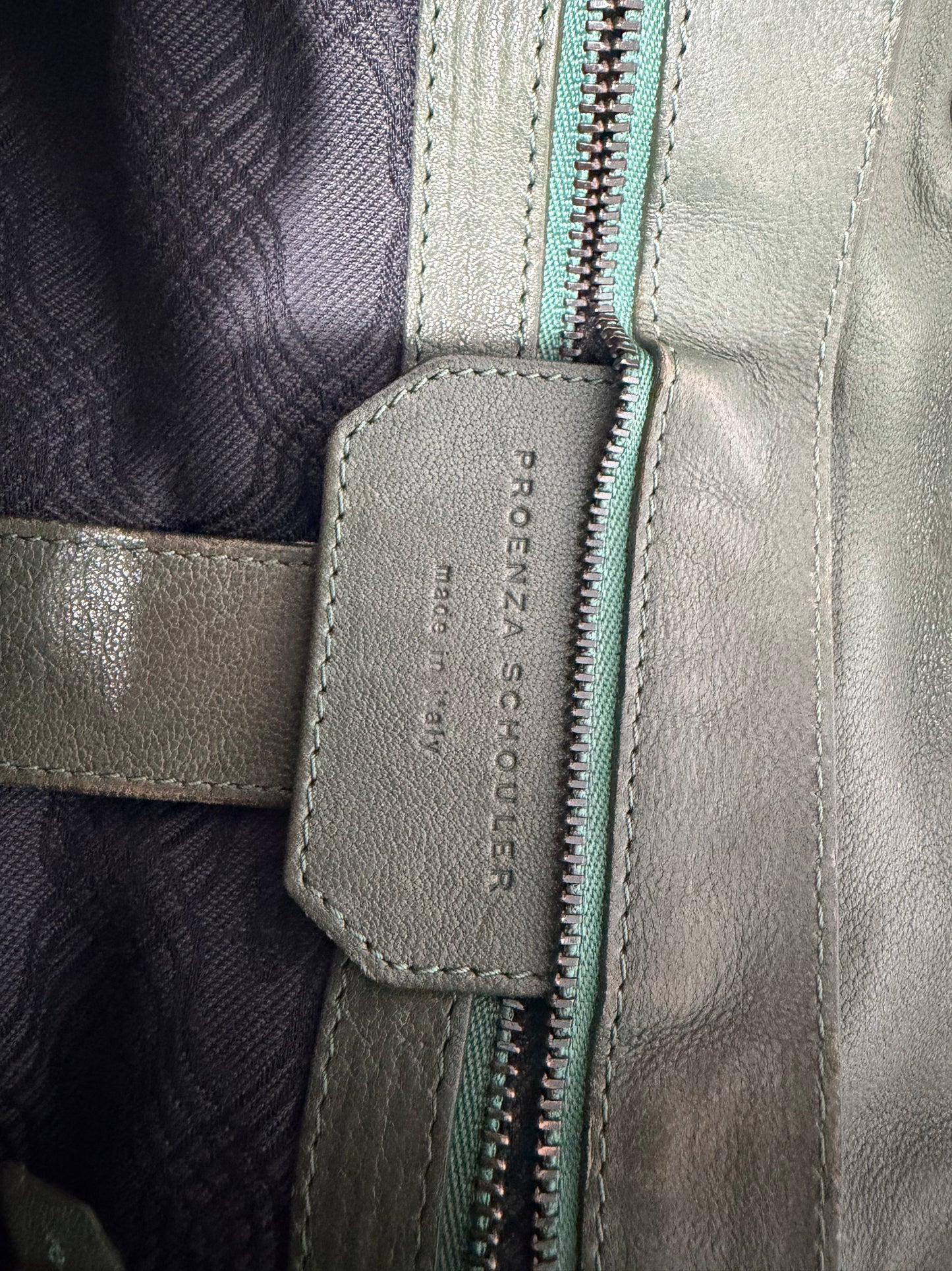 PROENZA SCHOULER  Lambskin Medium PS1 Satchel Dove Green