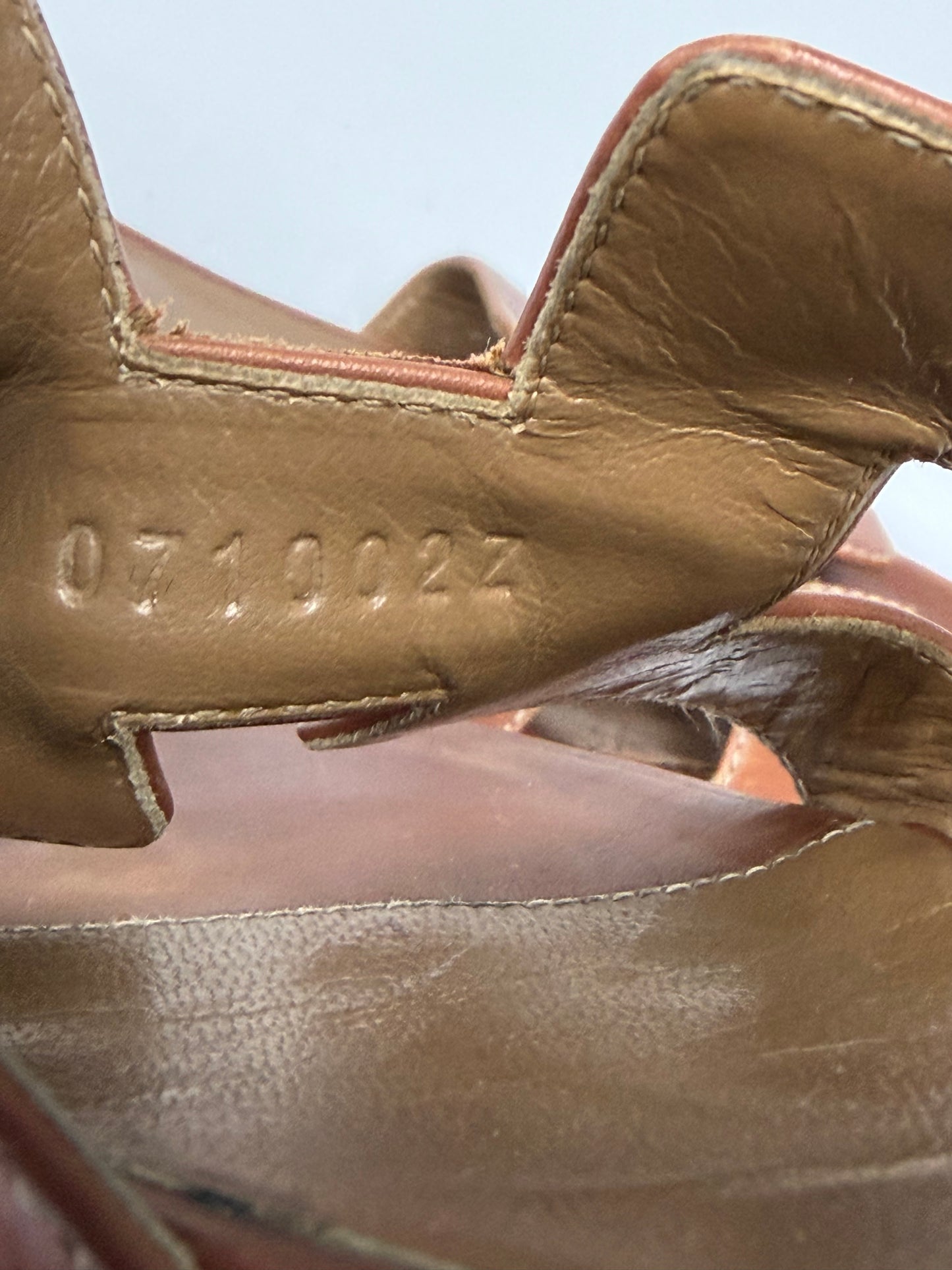 Hermes Brown Leather Oasis Slide Sandals Size 39 EU/ 9 US/ 6 UK