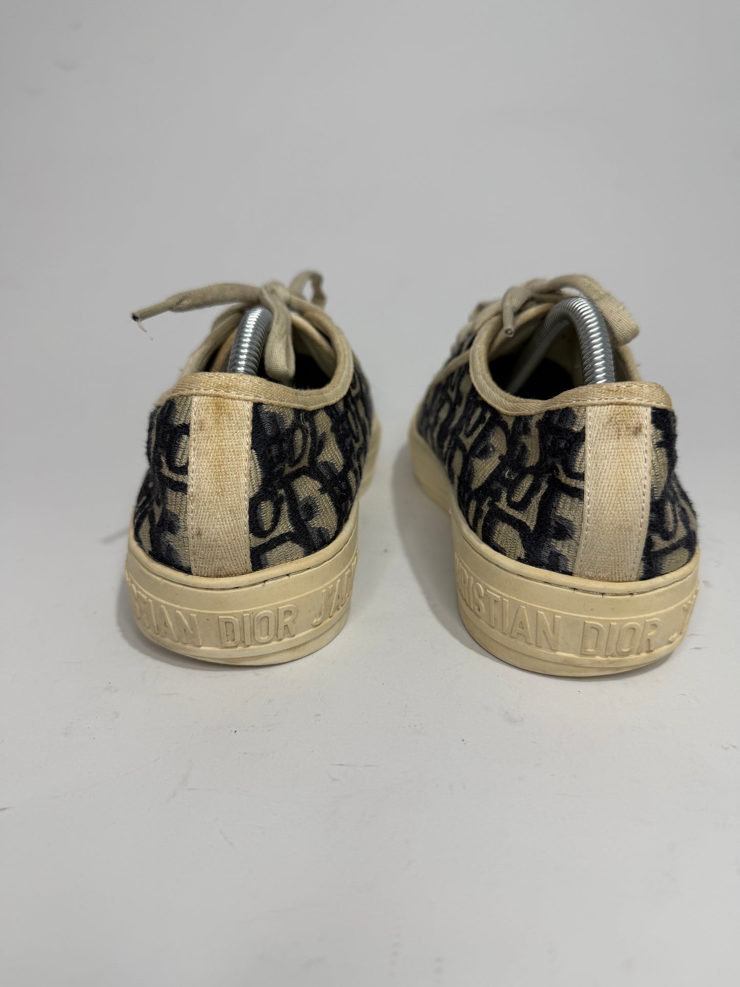 Dior Beige/Deep Blue Oblique Canvas Walk'n'Dior Low Top Sneakers Size 37 EU/ 7 US/ 4 UK