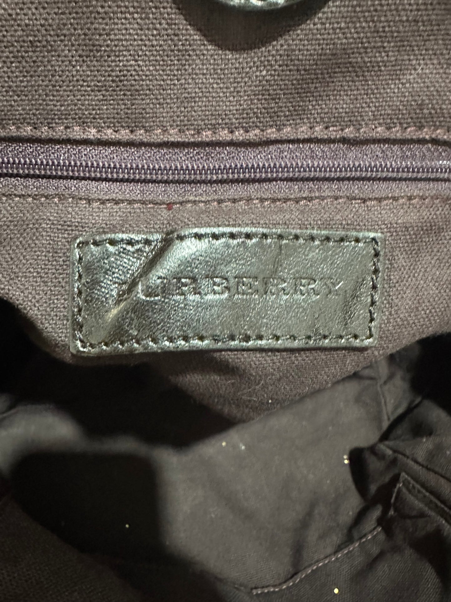 Burberry Beige Brown Haymarket Coated Canvas and Suede Canterbury Tote