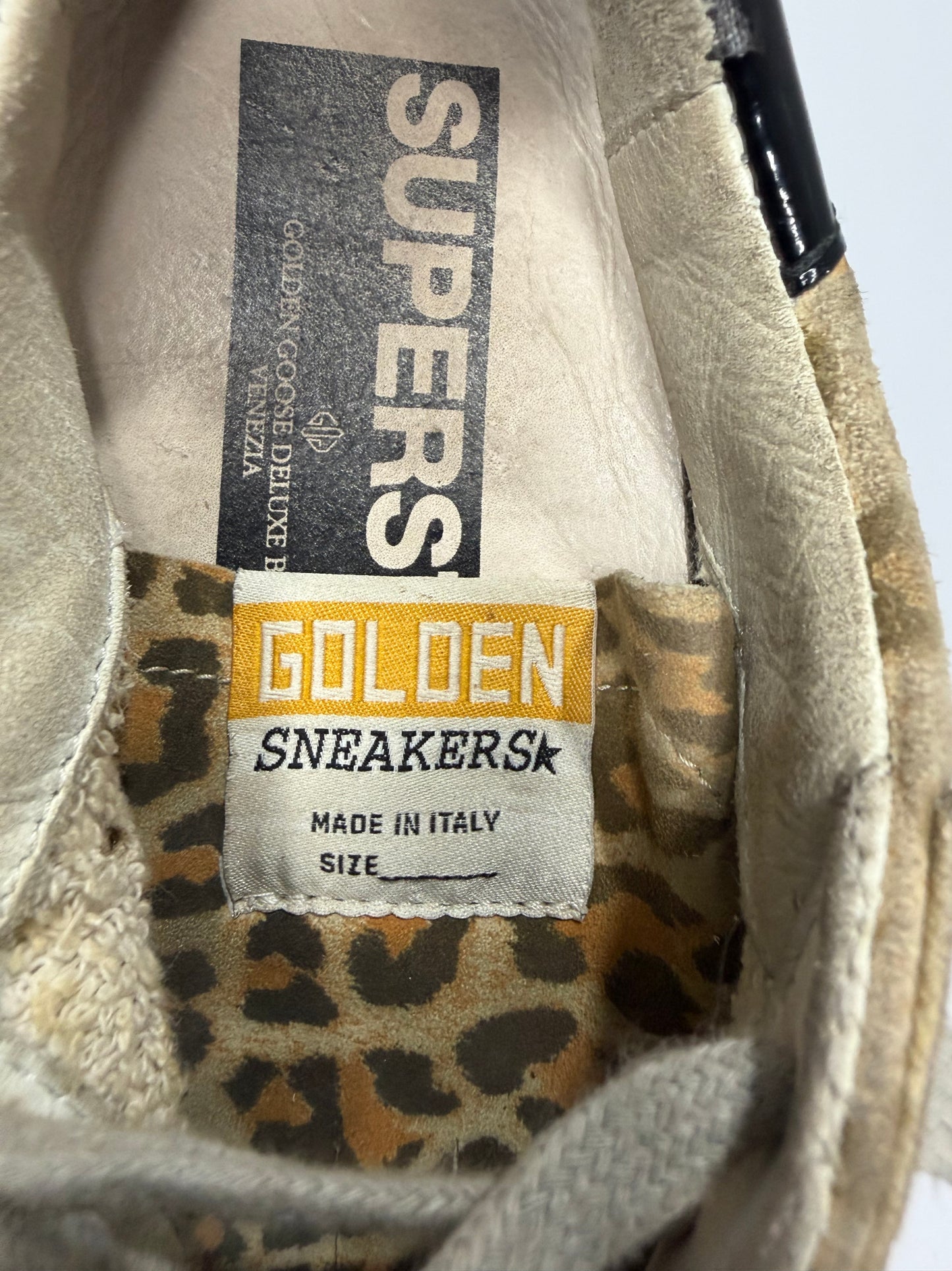 Golden Goose Beige Patent Leather And Suede Superstar Sneakers Size 38 EU/ 8 US