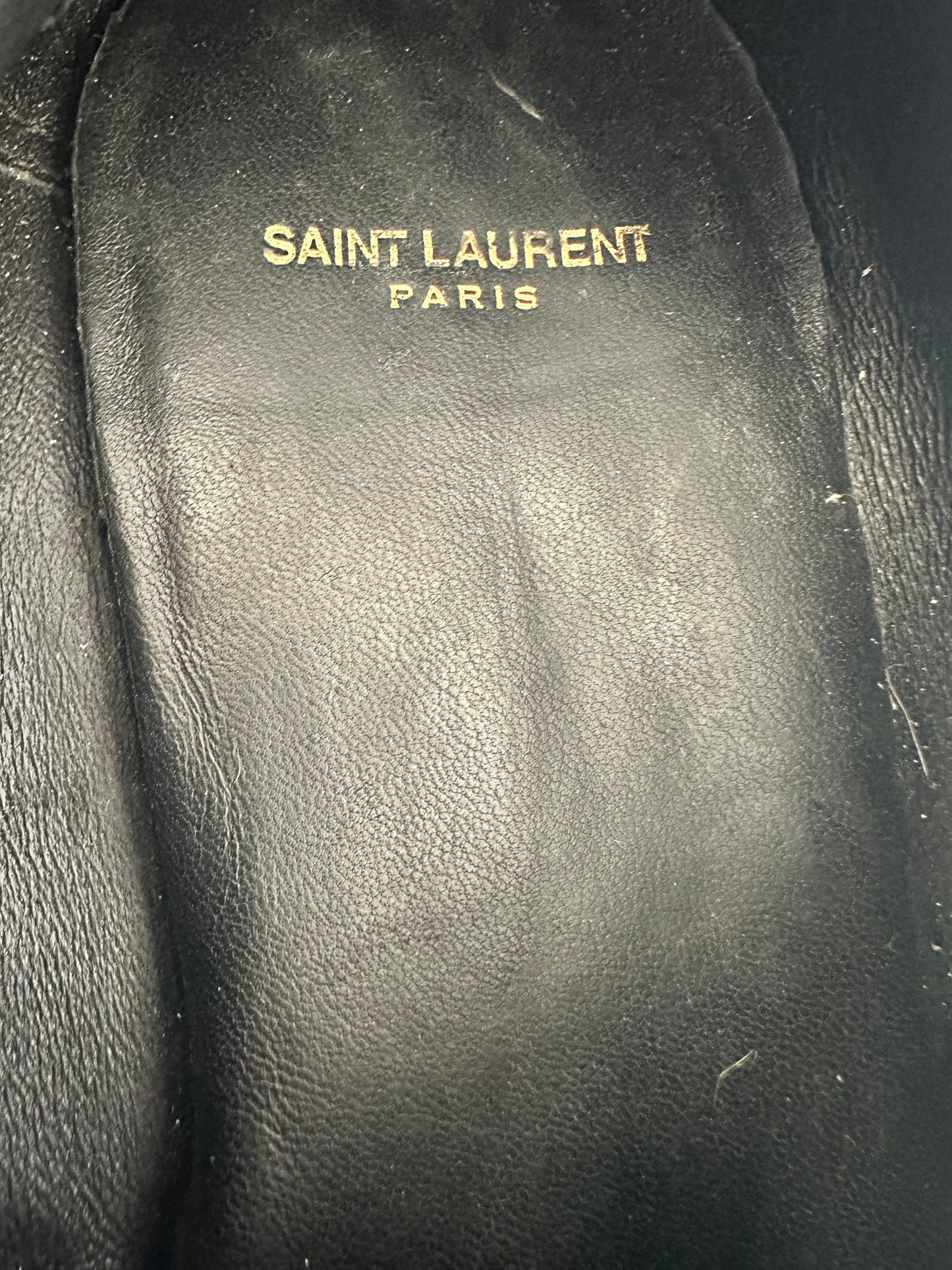 Saint Laurent Black Leather Lulu Richelieu Metal Eyelet Lace Up Oxfords Size 37.5 EU
