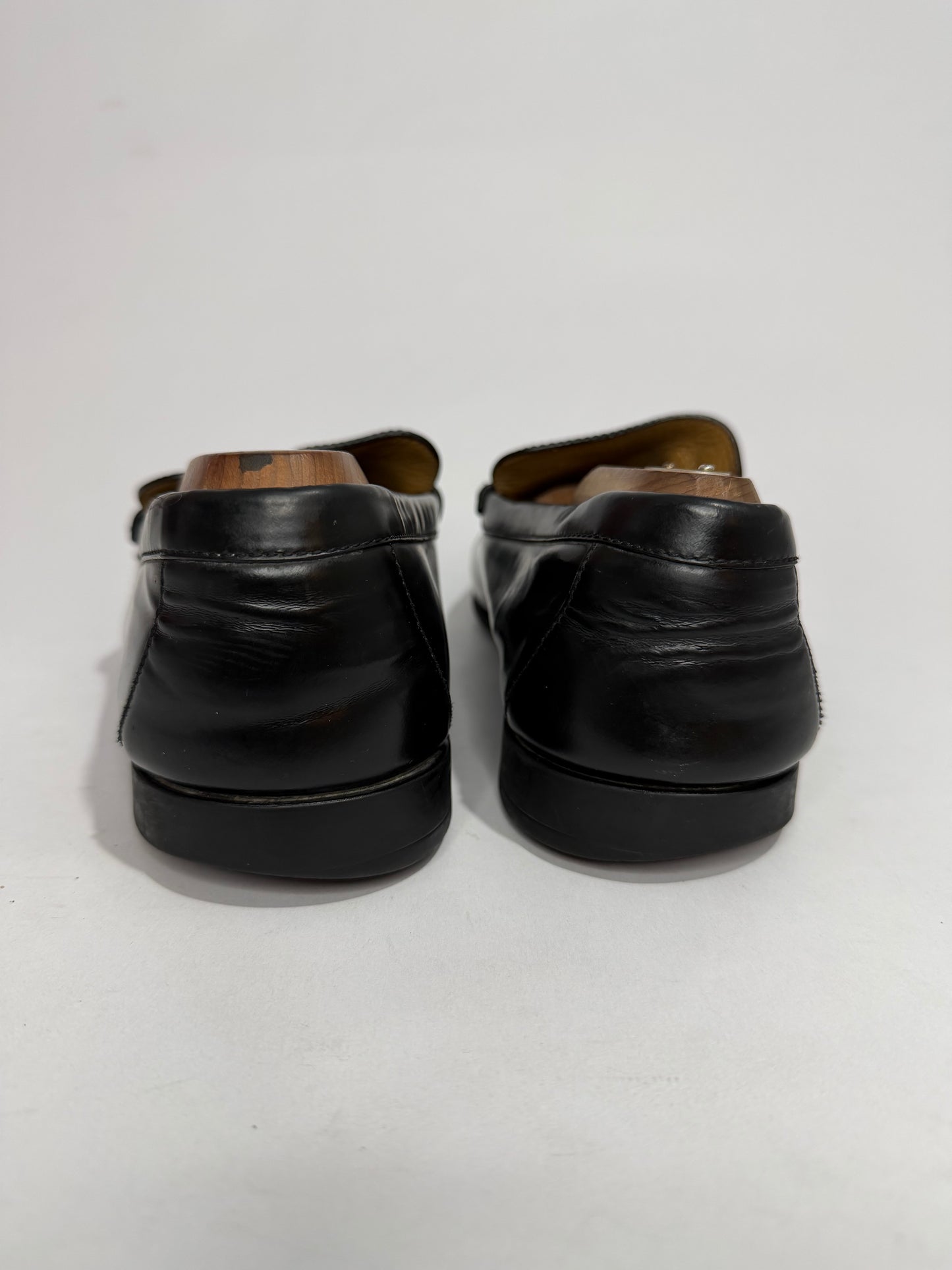 HERMES Black Leather Slip On Kennedy Loafers Size 42 EU/ 9 US/ 8 UK