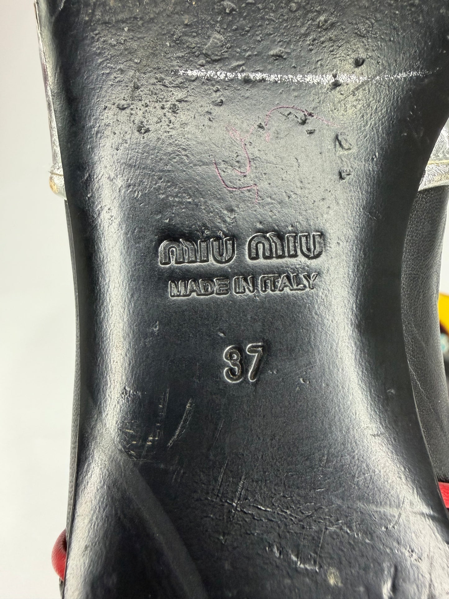 MIU MIU resort 2016 
Leather & Metallic Flat Cowboy Boots In Black-Silver Size 37 EU/ 7 US / 4 Uk