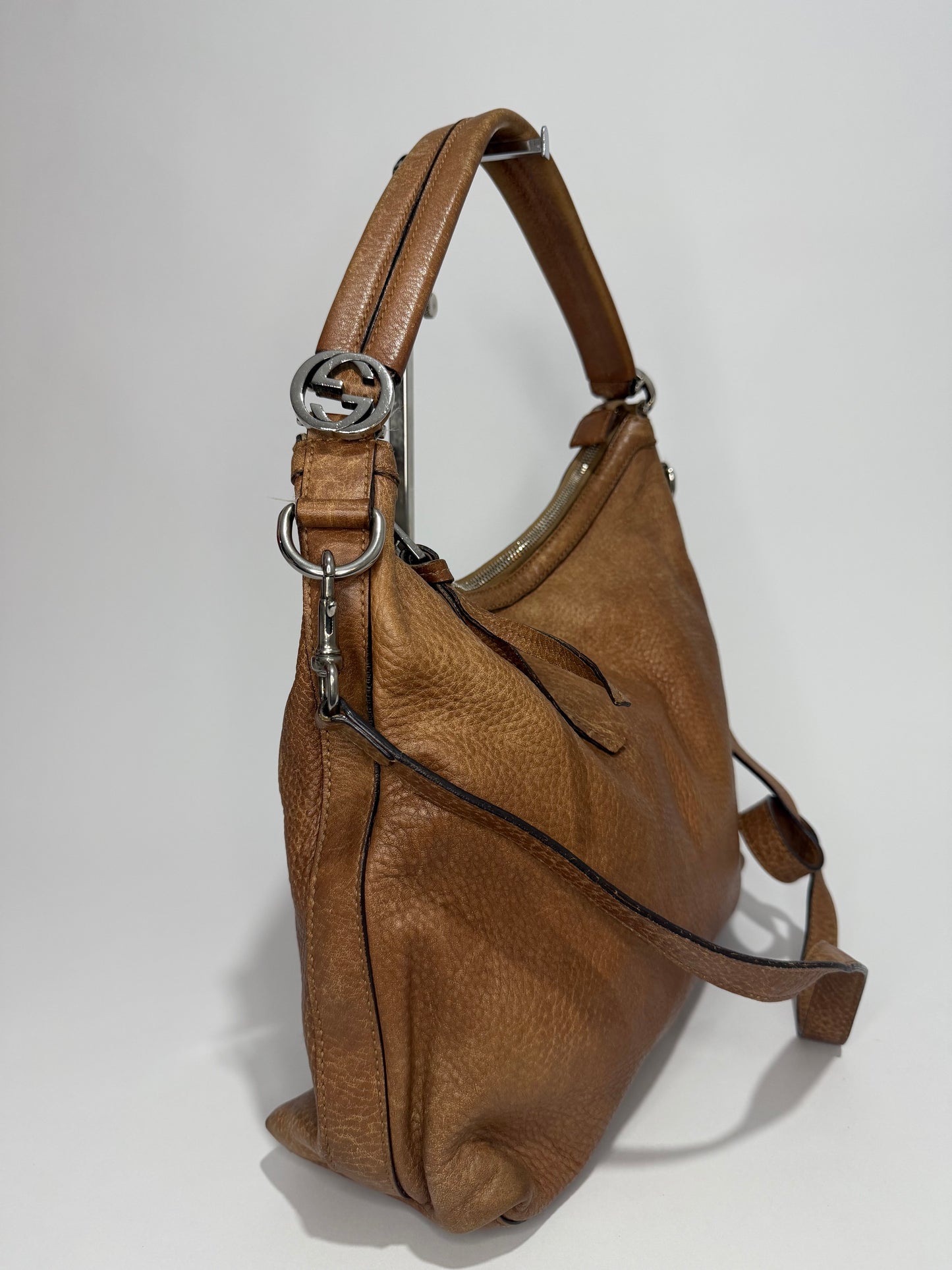 Gucci Brown Leather Miss GG Hobo