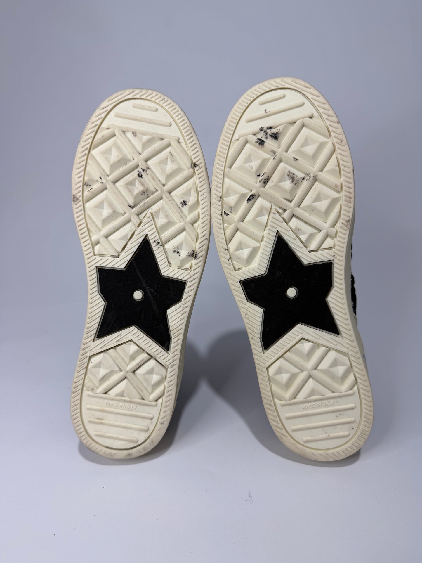 Dior Navy Blue Leather and Knit Fabric Walk n Dior High Top Sneakers Size