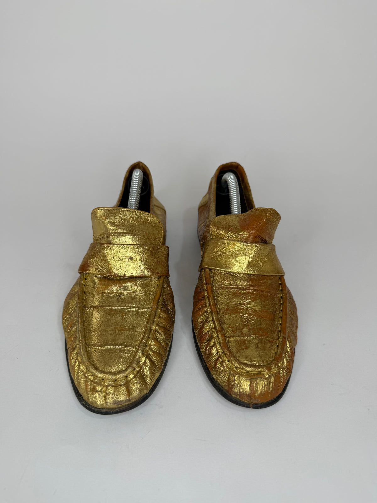 The Row Gold
Eel Skin Loafers 
Women's Size 35 EU/5 US / 3 UK