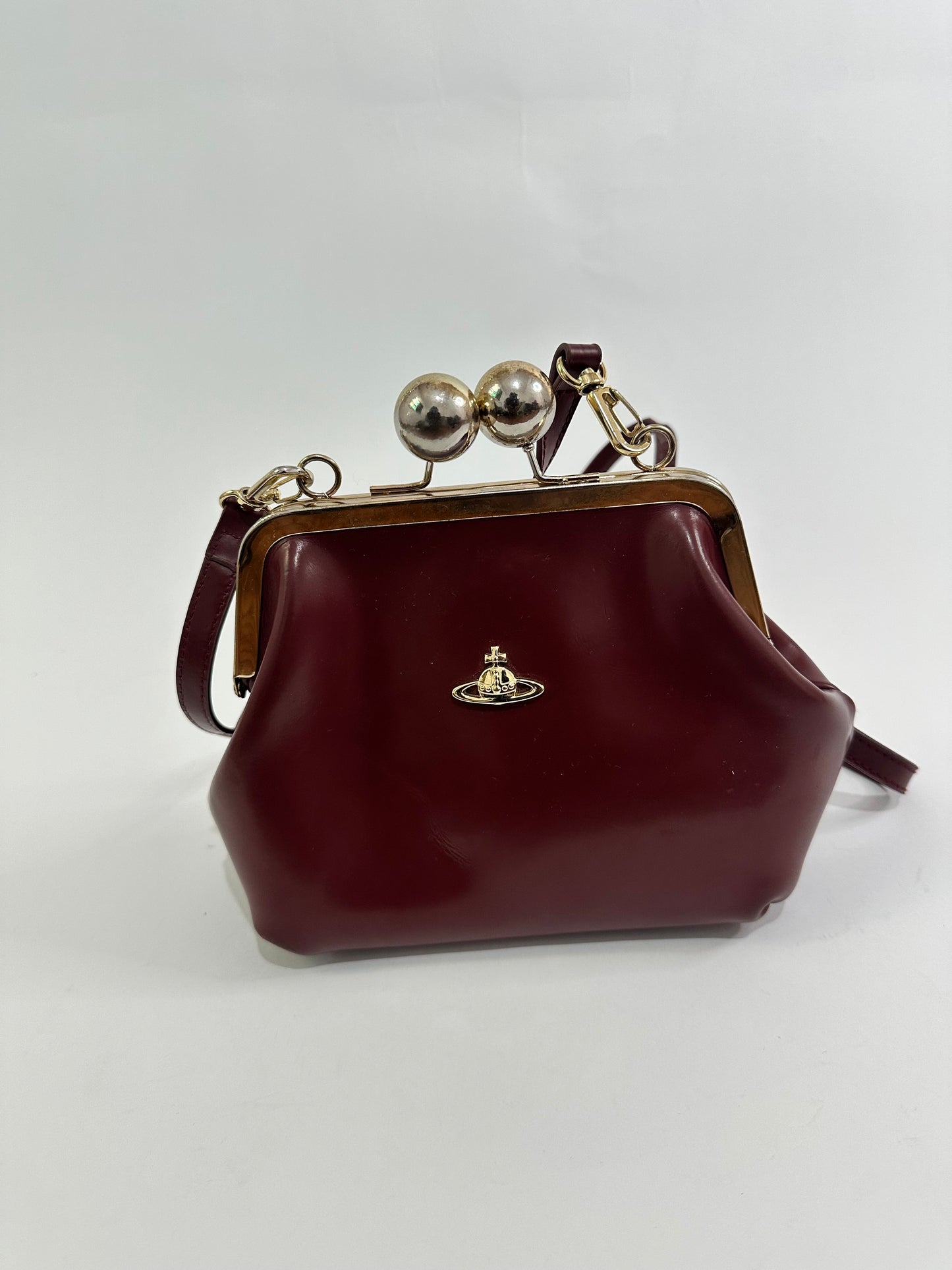 VIVIENNE WESTWOOD  GRANNY FRAME PURSE LEATHER Red