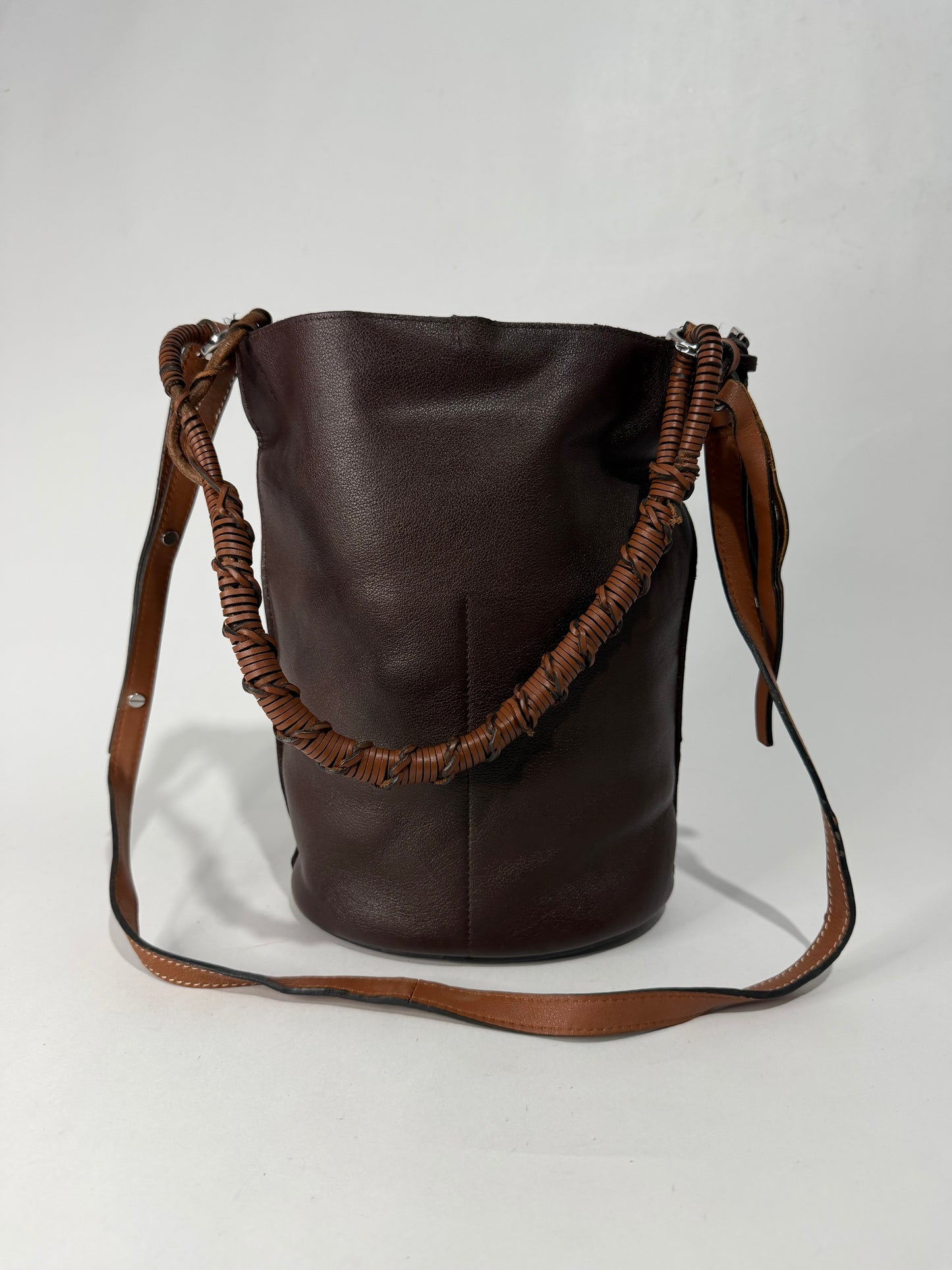 Loewe Leather Drawstring Bucket Bag