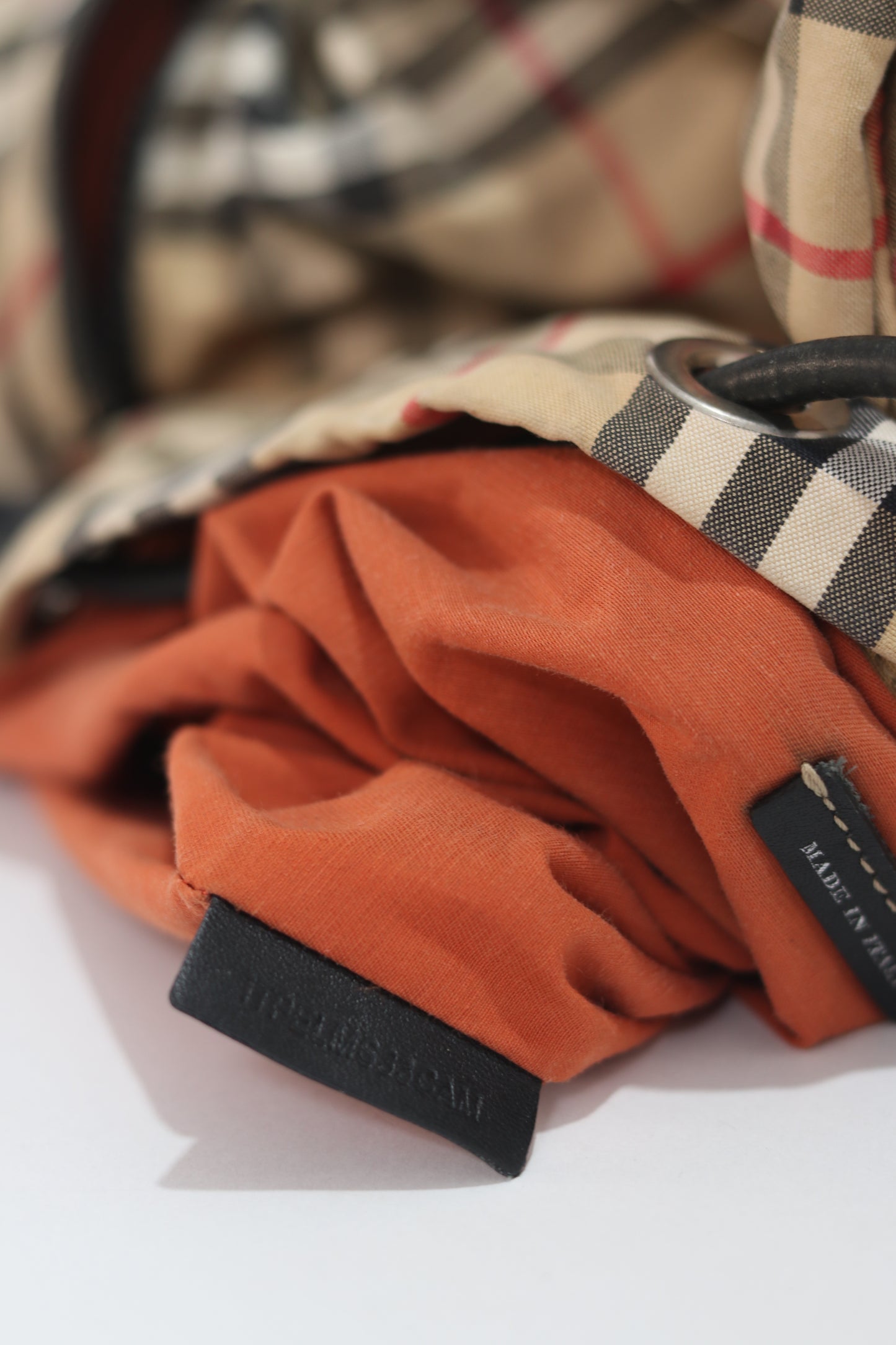 Burberry Beige/Black Vintage Check Nylon Large Rucksack Backpack