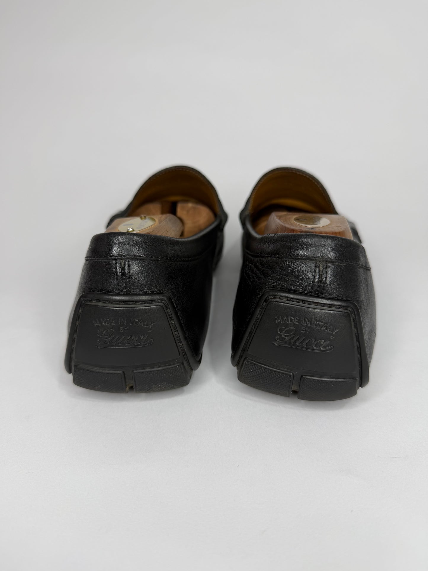 Gucci Black Diamante Leather Driver Loafers Size 10 US / 9 UK / 43 EU