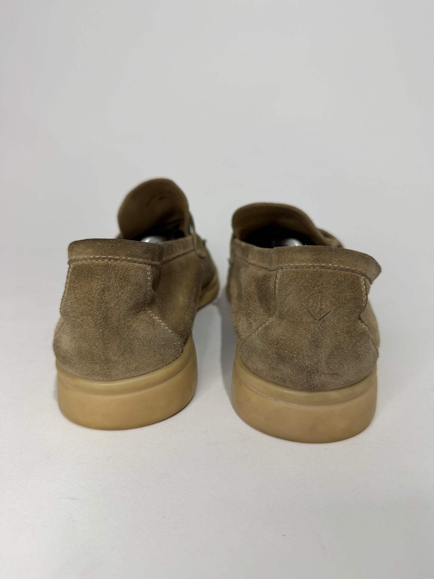 Loro Piana Beige Suede Summer Charms Walk Slip On Loafers Size 40 EU/10 US