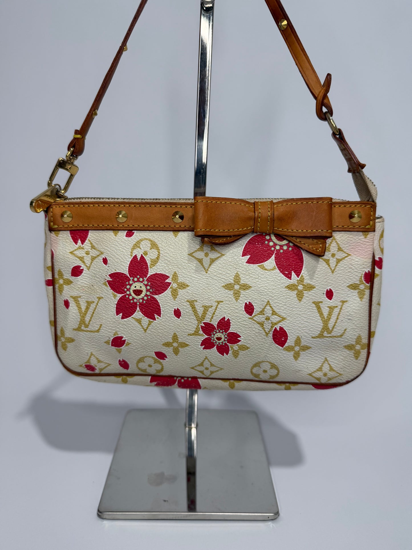 LOUIS VUITTON
Limited Edition Rouge Monogram Cherry Blossom Accessories Pochette Bag