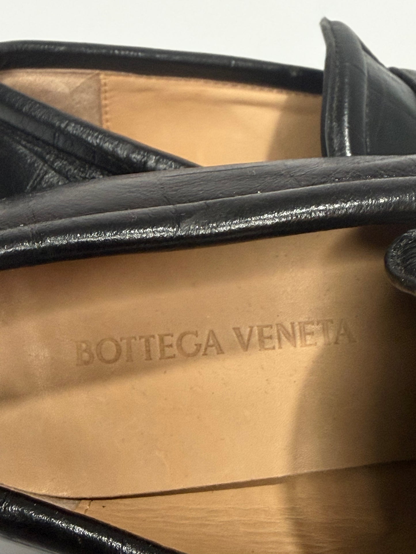 Bottega Veneta Black Croc Loafers Size 36 EU