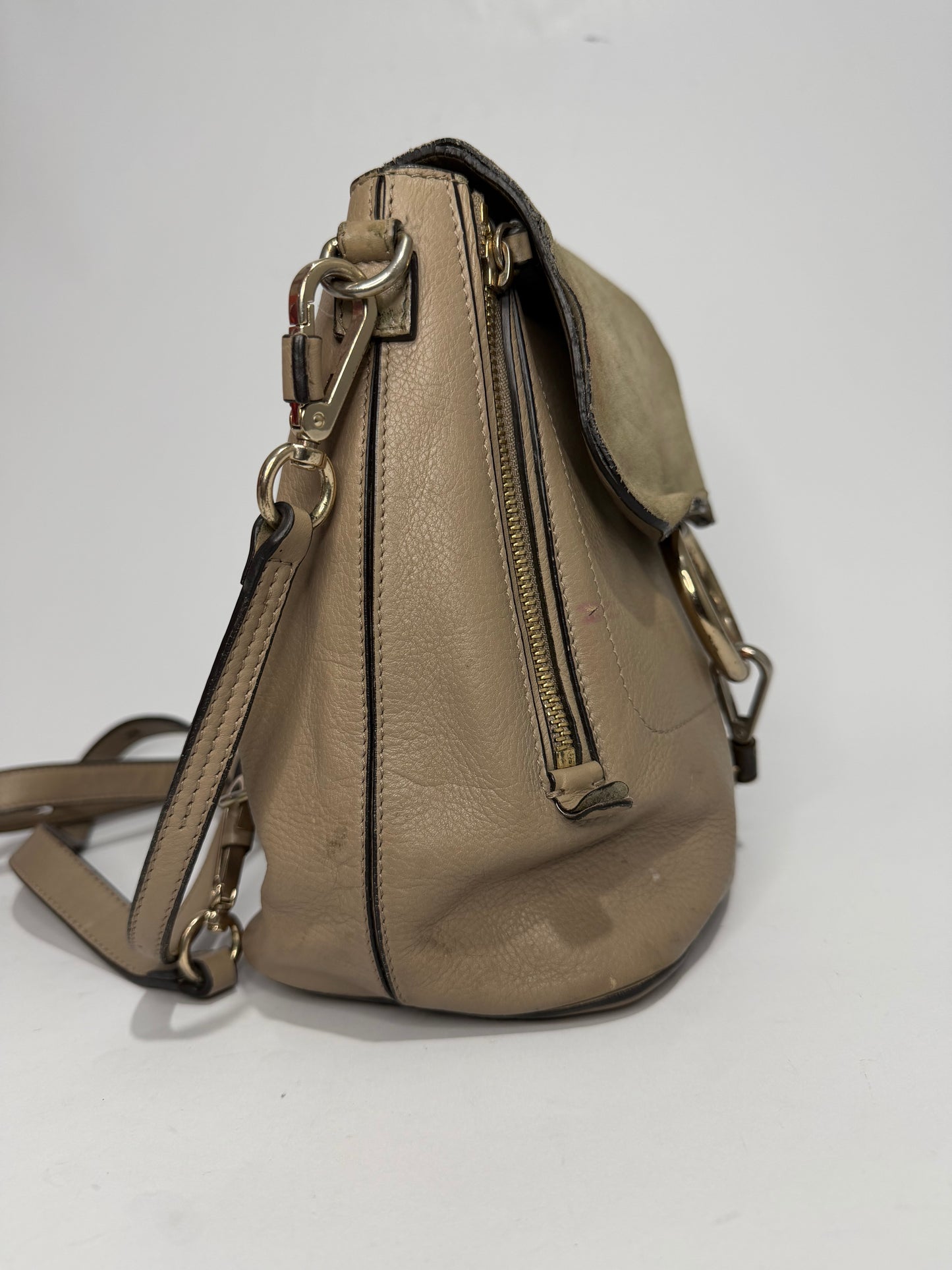 CHLOE Beige Leather/Suede Medium Faye Backpack (Copy)