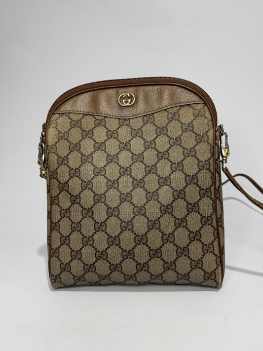 Vintage Gucci GG Canvas Crossbody Bag – Beige/Brown Monogram