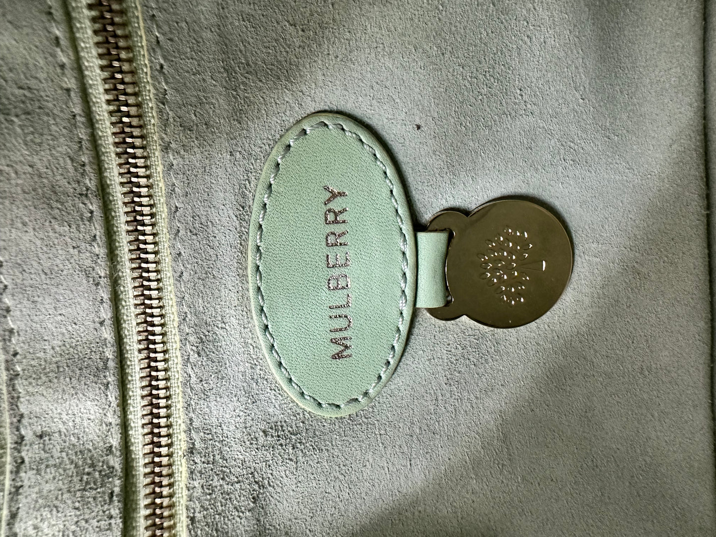 Mulberry Mint Green Leather Cecily Flower Shoulder Bag