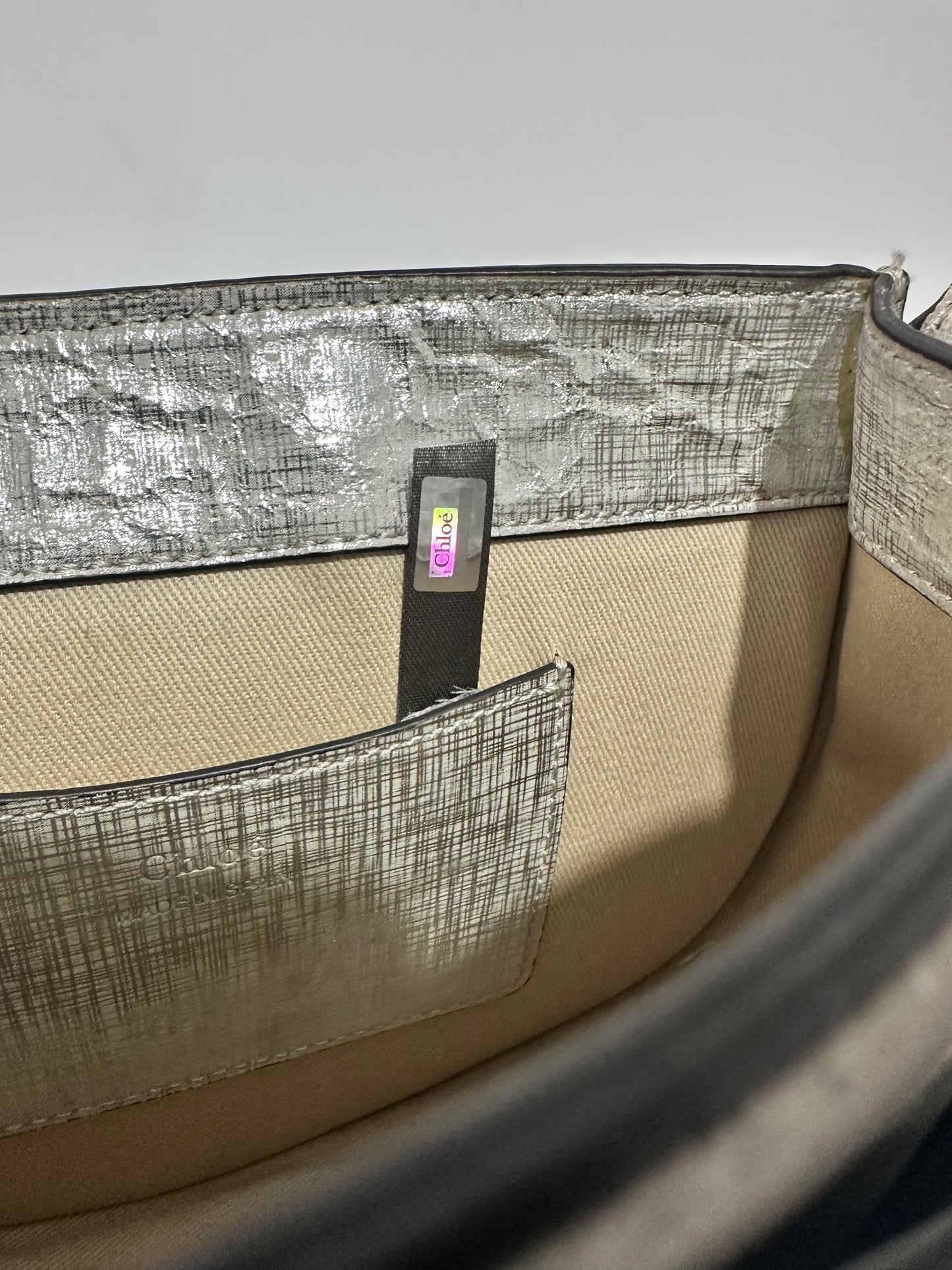 Chloe Metallic Gold Leather Small Tess Top Handle Bag