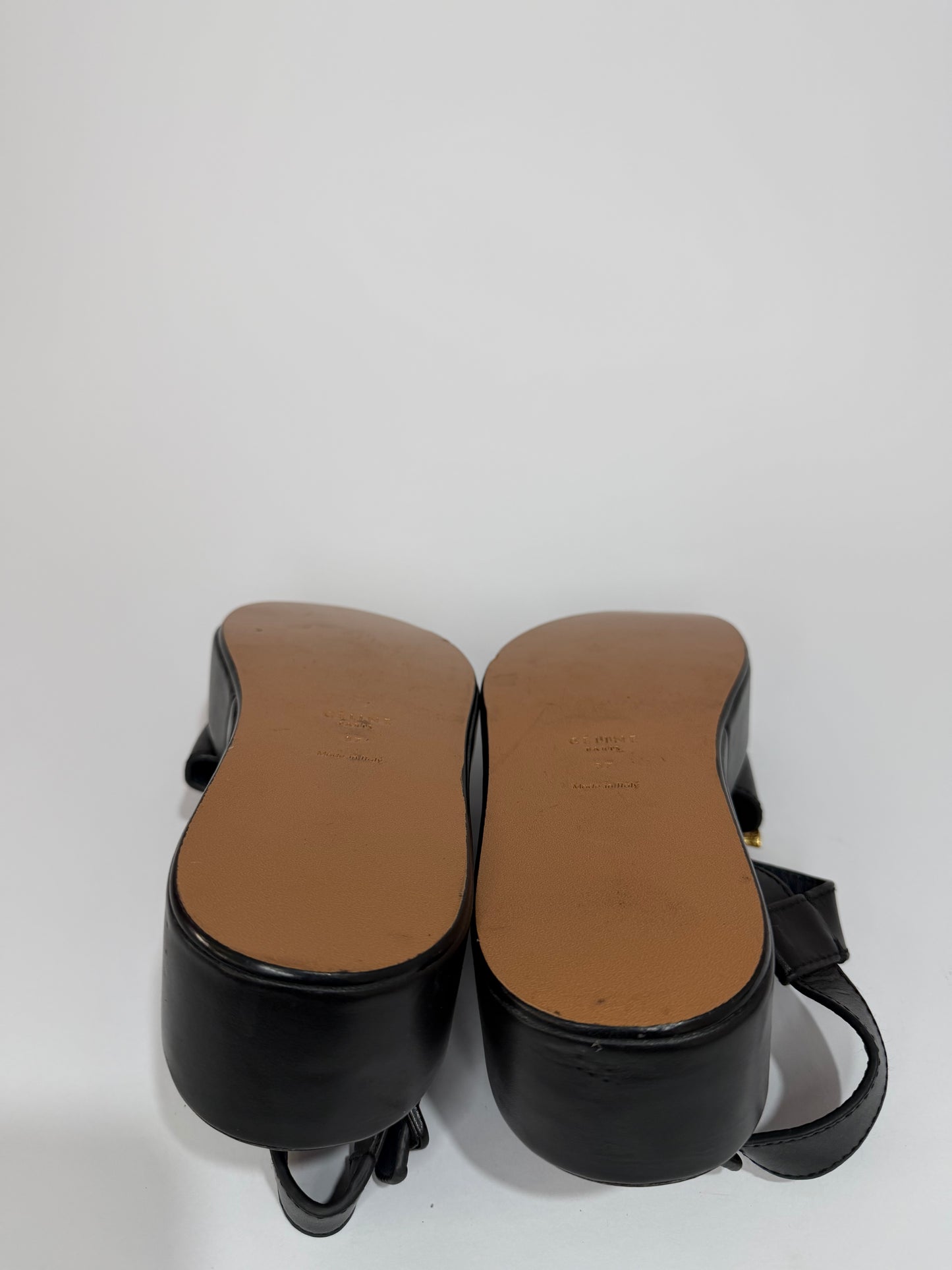 CÉLINE PHOEBE PHILO ALPHABET BAMBOO SANDALS SIZE 37EU/ 7 US