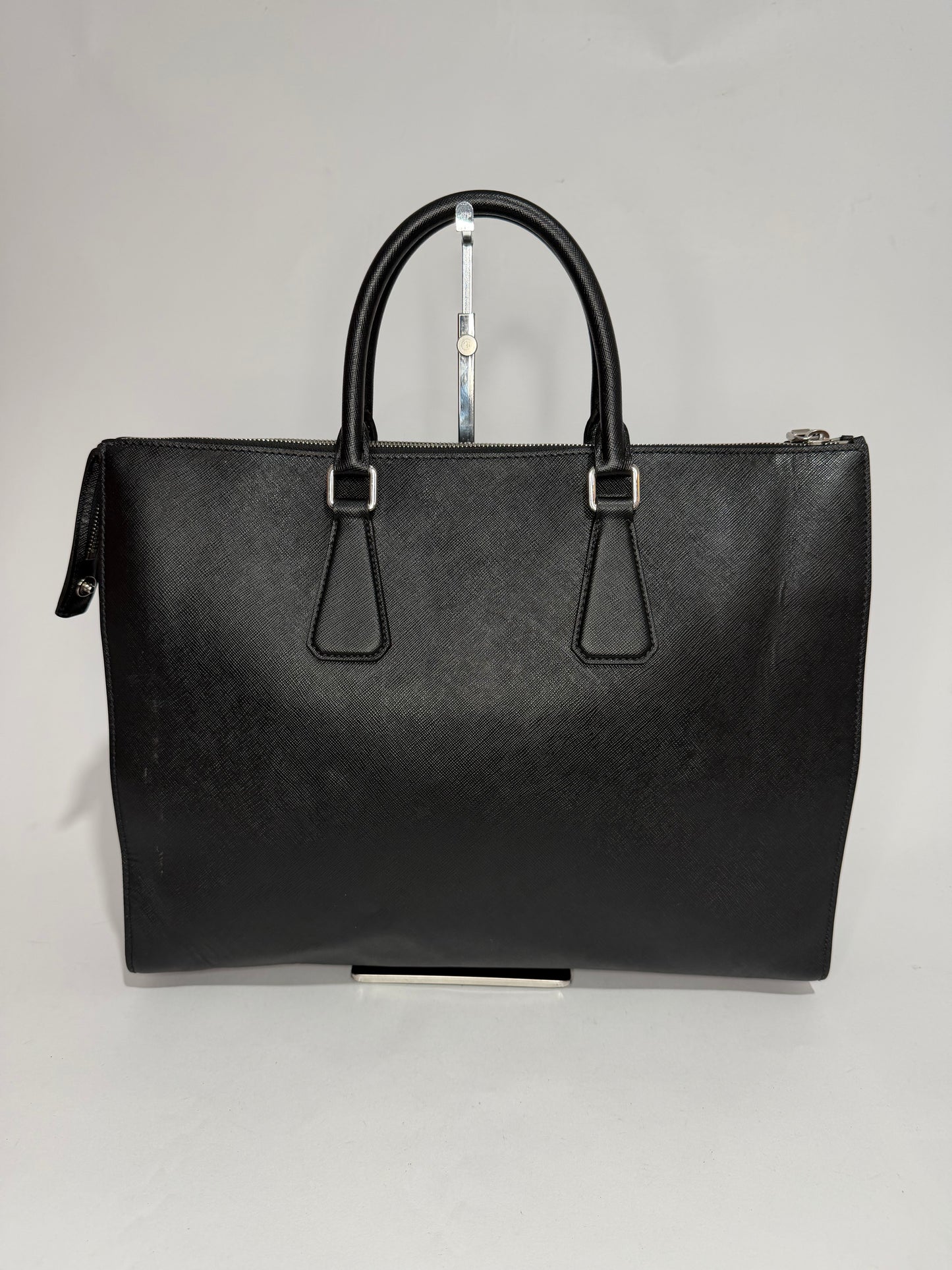 Prada Black Saffiano Leather Large Tote Bag / Briefcase