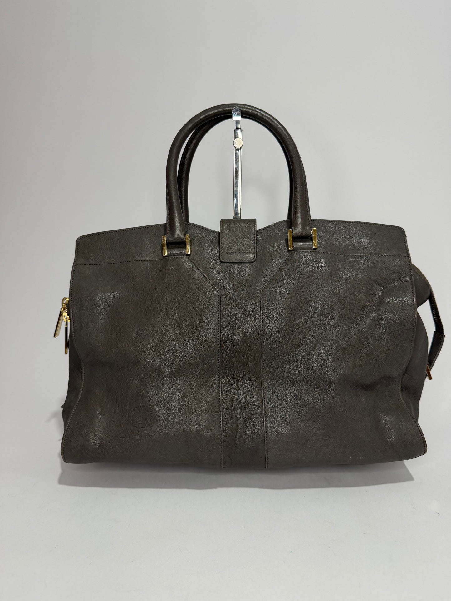 Yves Saint Laurent Grey Leather Large Cabas Chyc Tote