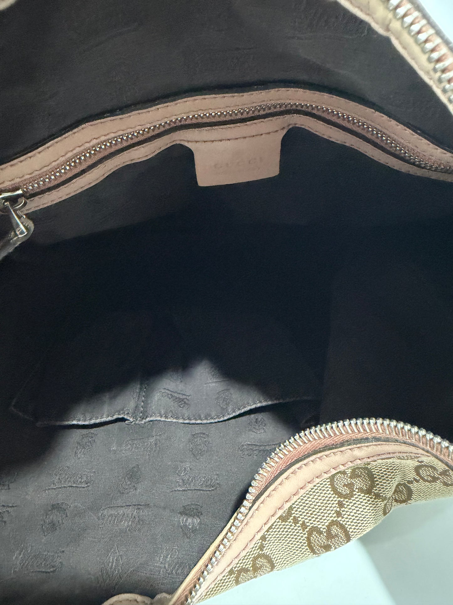 Gucci Beige/Bronze GG Canvas and Leather GG Twins Medium Hobo