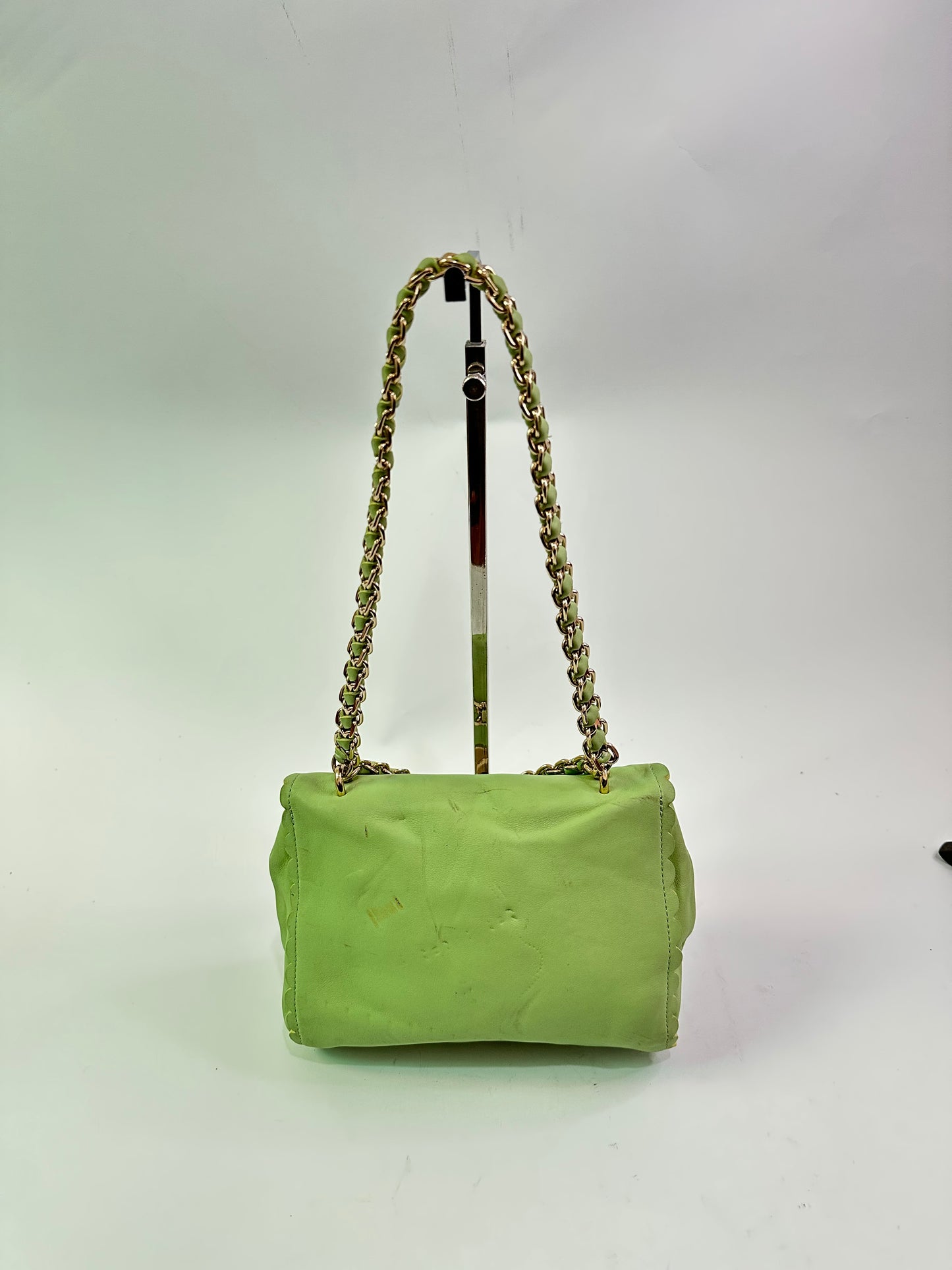 Mulberry Mint Green Leather Cecily Flower Shoulder Bag